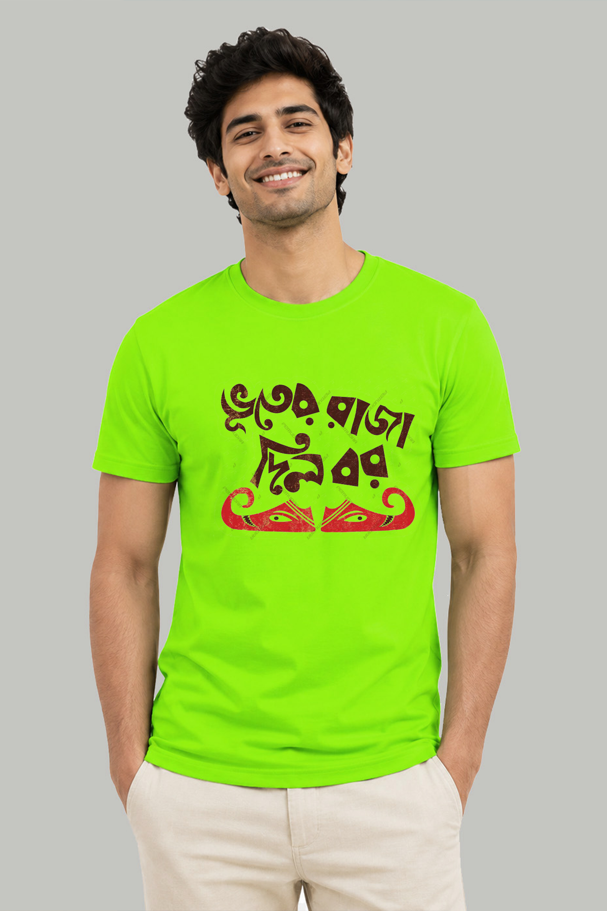 Bhooter raja dilo bor juto special half cotton TShirt
