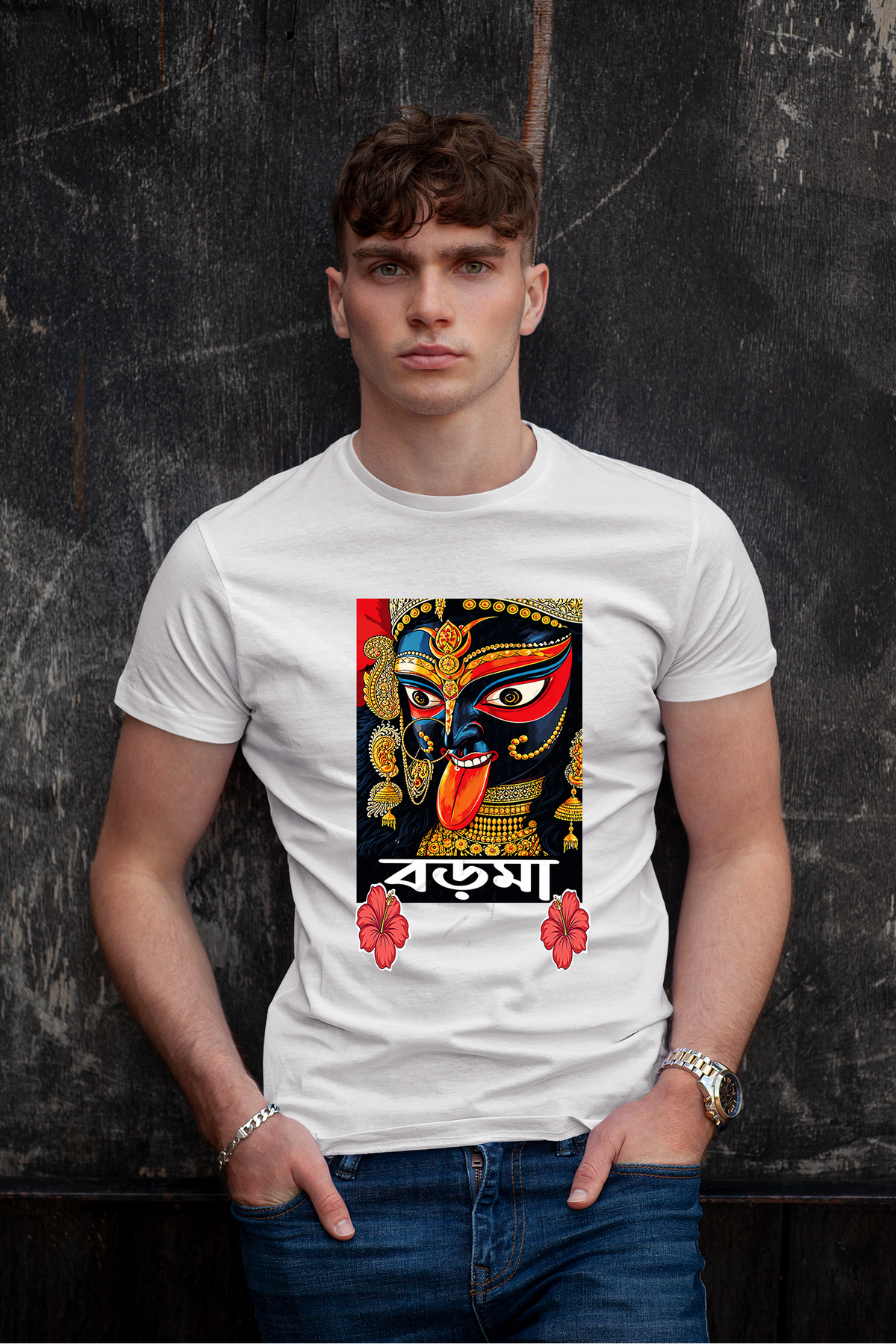 Boro Ma Graphic Illustration Kali Puja T shirt