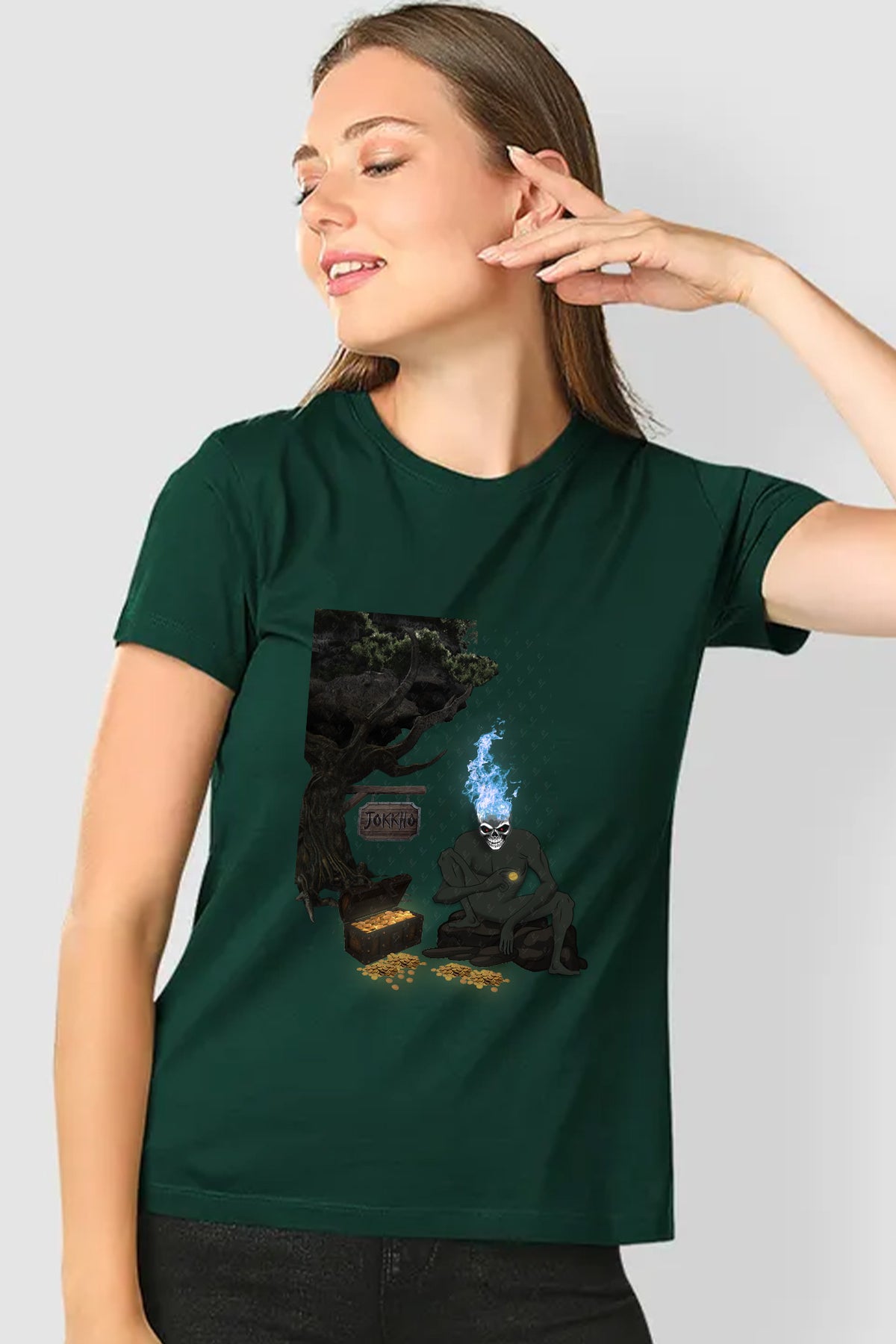 JOKHHO half bhoot special Cotton T shirt