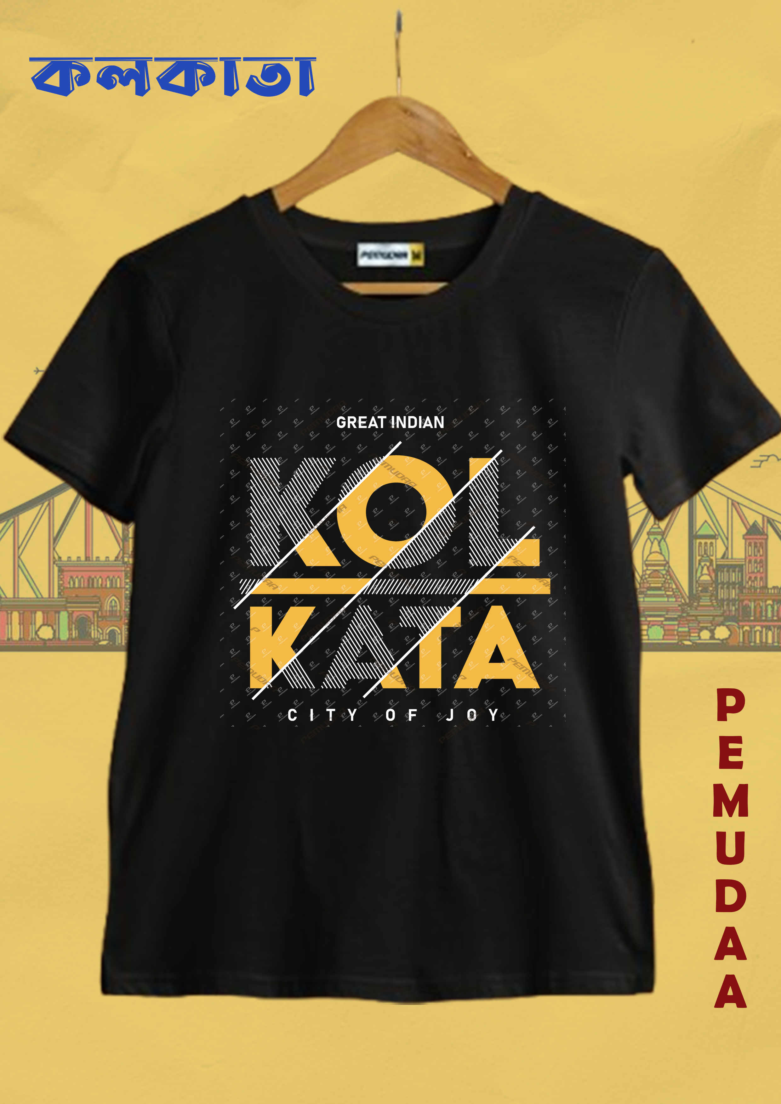 Kolkata Typography Design  Maroon Black Bottle green  navy blue Red T shirt