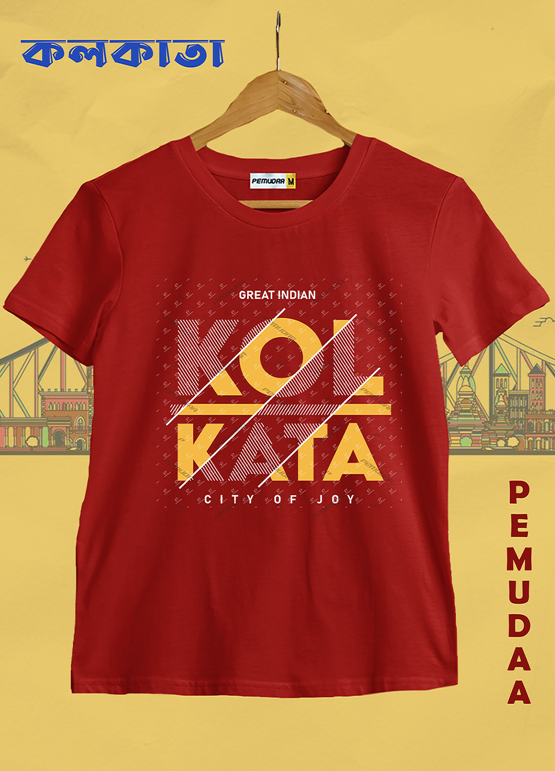 Kolkata test design printed T shirt