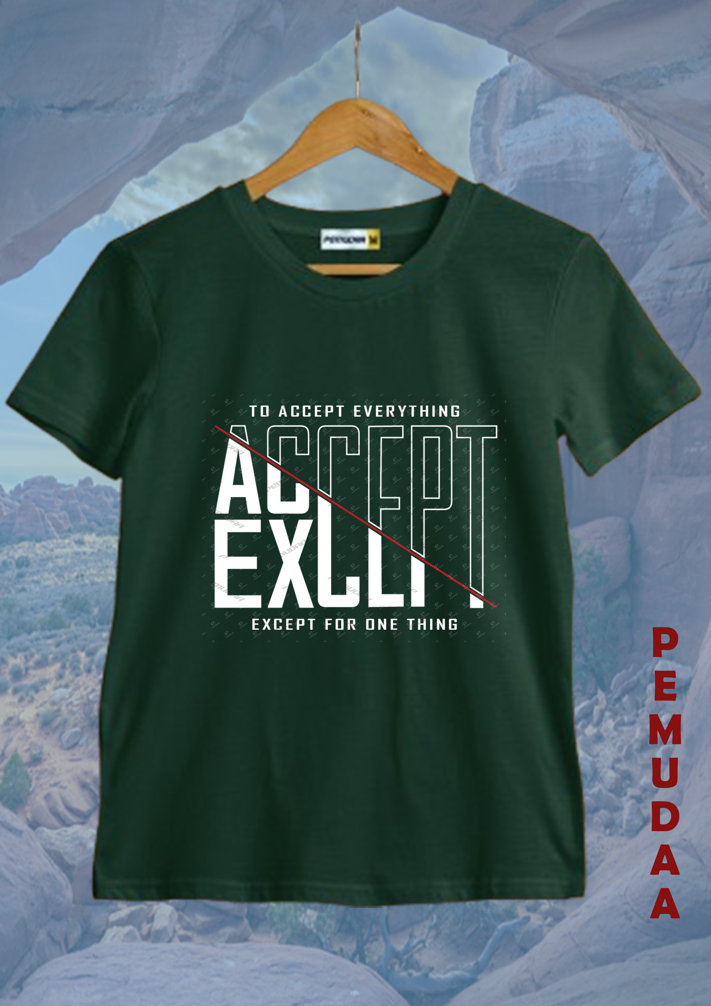 Minimal Statement Printed T-Shirt – Accept Everything Except One Thing