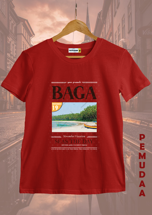Baga Beach Printed T-Shirt – Goa Travel Graphic Cotton Tee