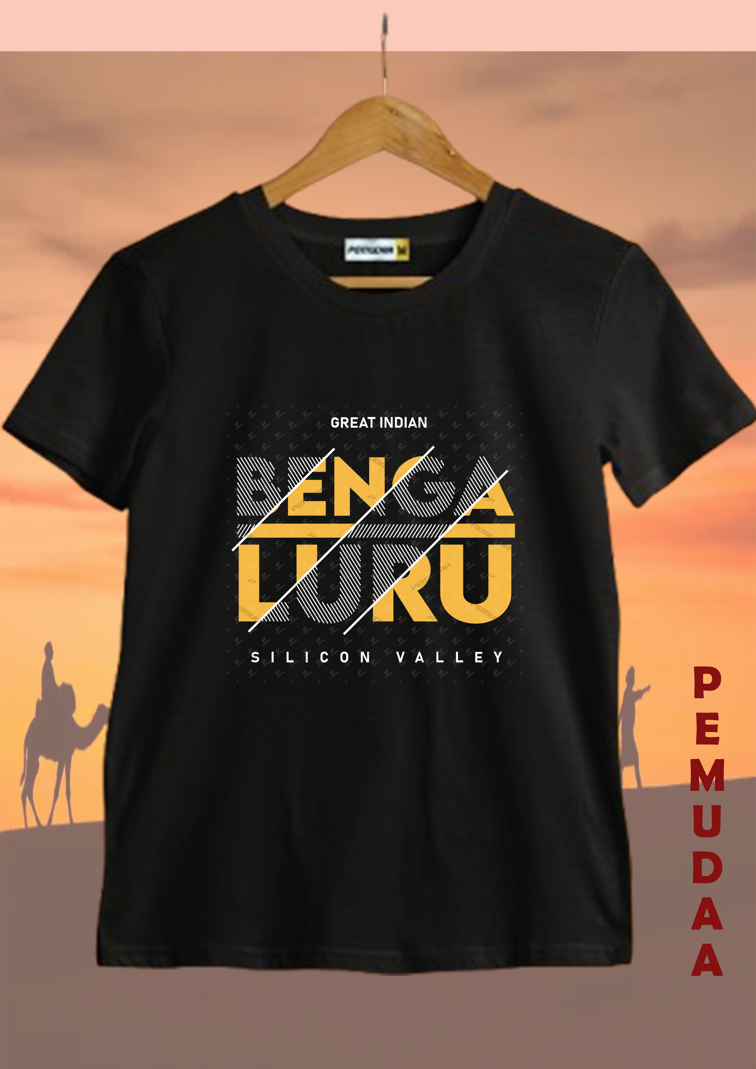 Bengaluiru Typography design printed T shirt