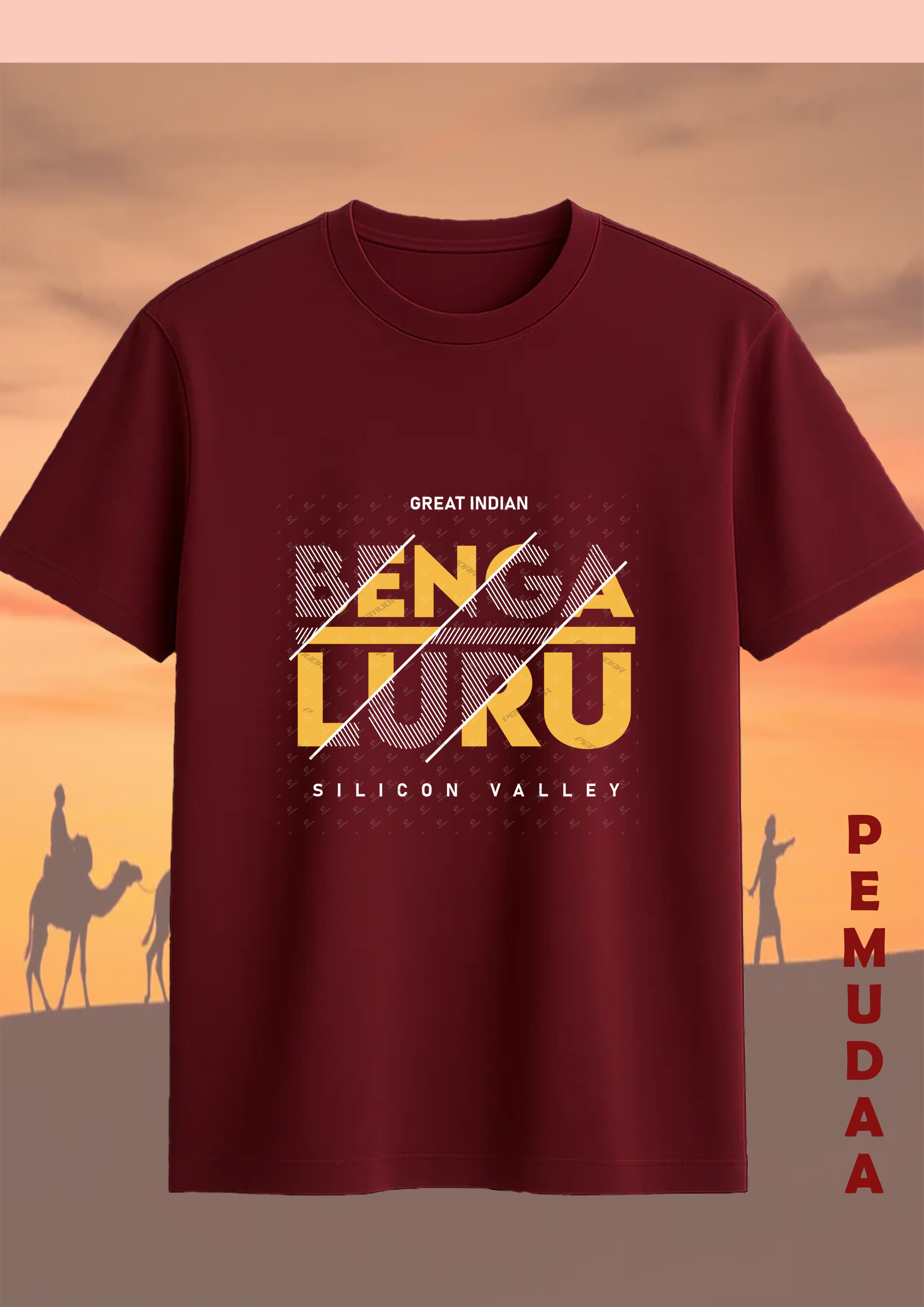 Bengaluiru Typography design printed T shirt