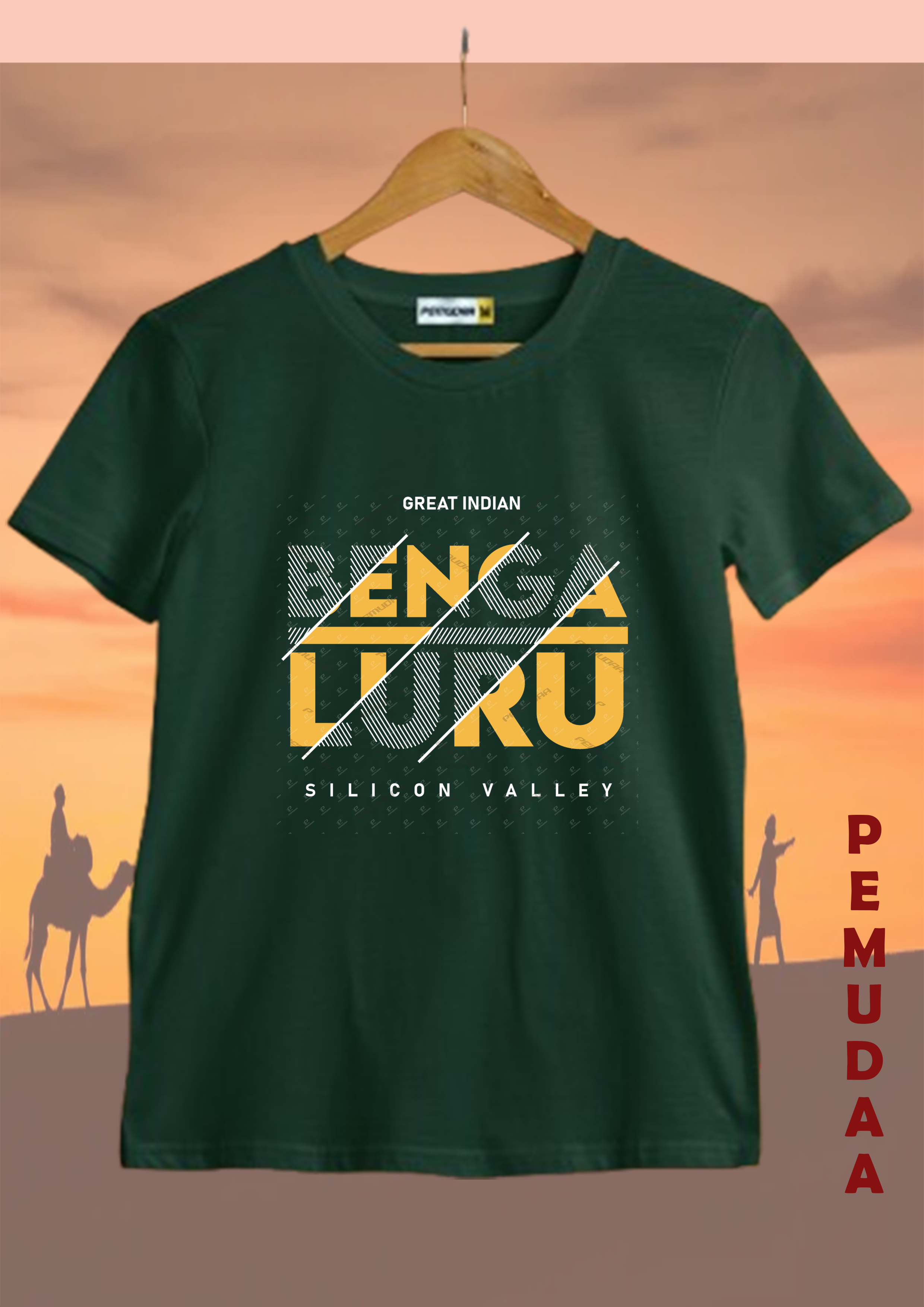 Bengaluiru Typography design printed T shirt