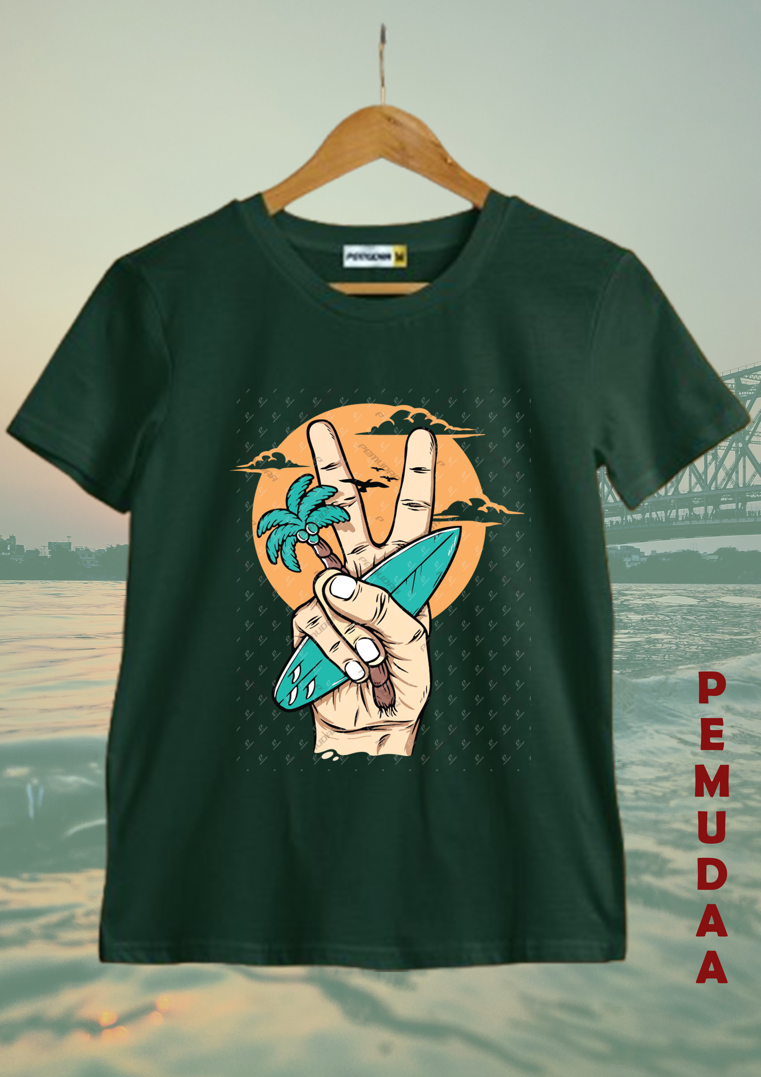 Beach Surf Printed T-Shirt – Summer Surfing Graphic Cotton Tee