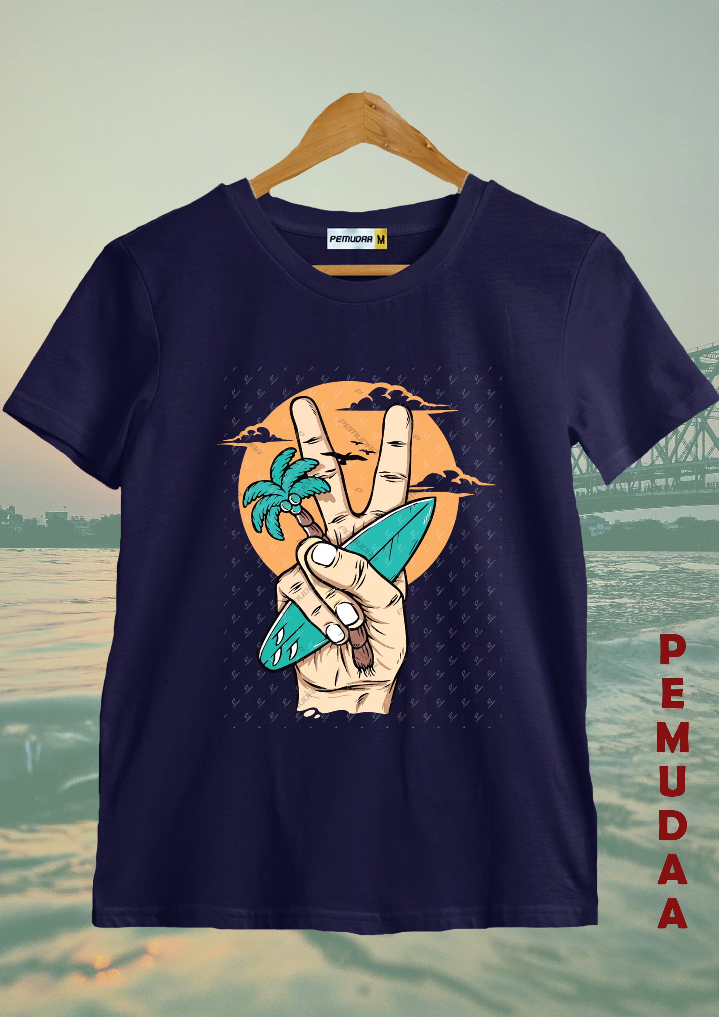 Beach Surf Printed T-Shirt – Summer Surfing Graphic Cotton Tee