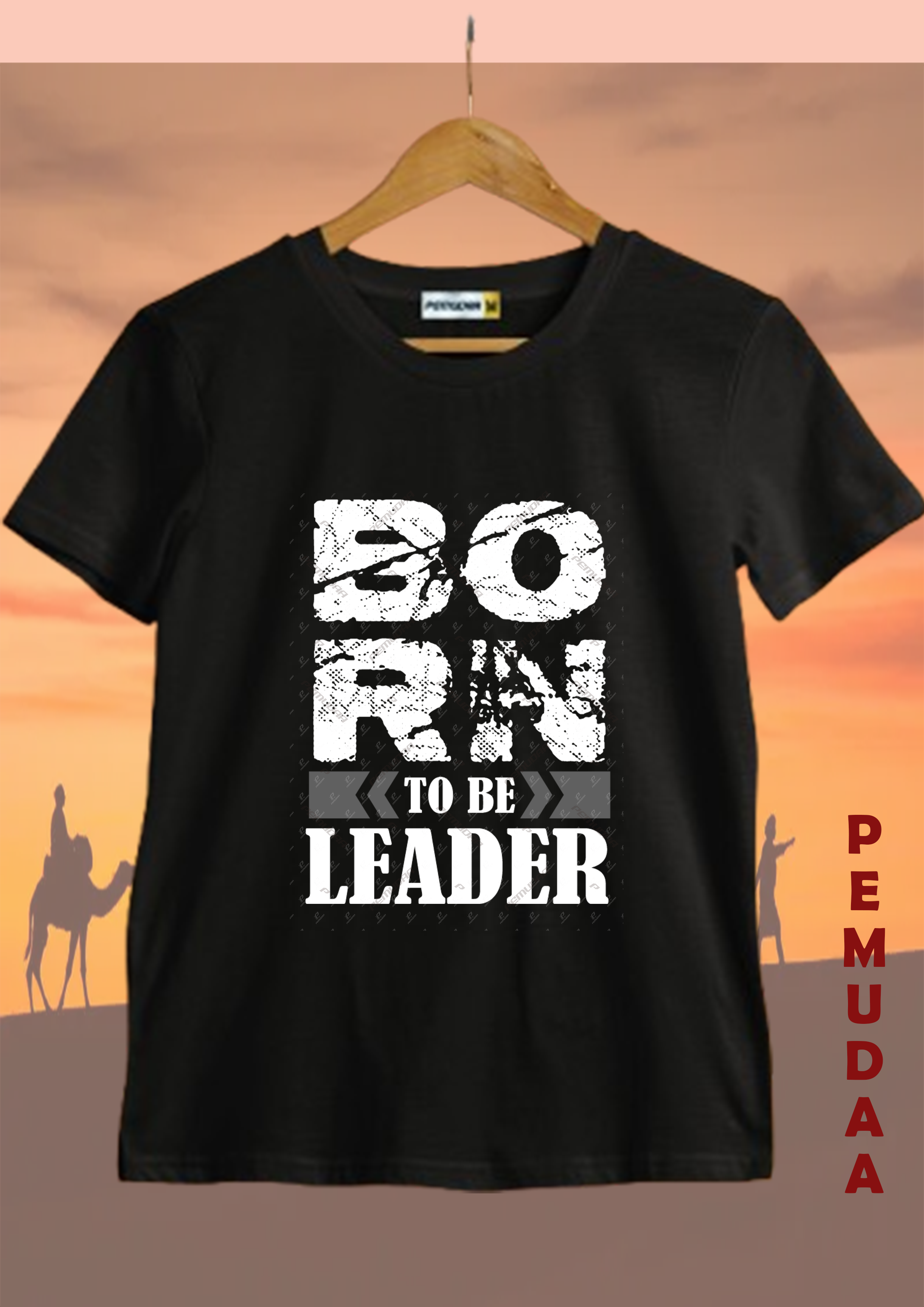 Born To Be Leader Printed cotton  T-Shirt