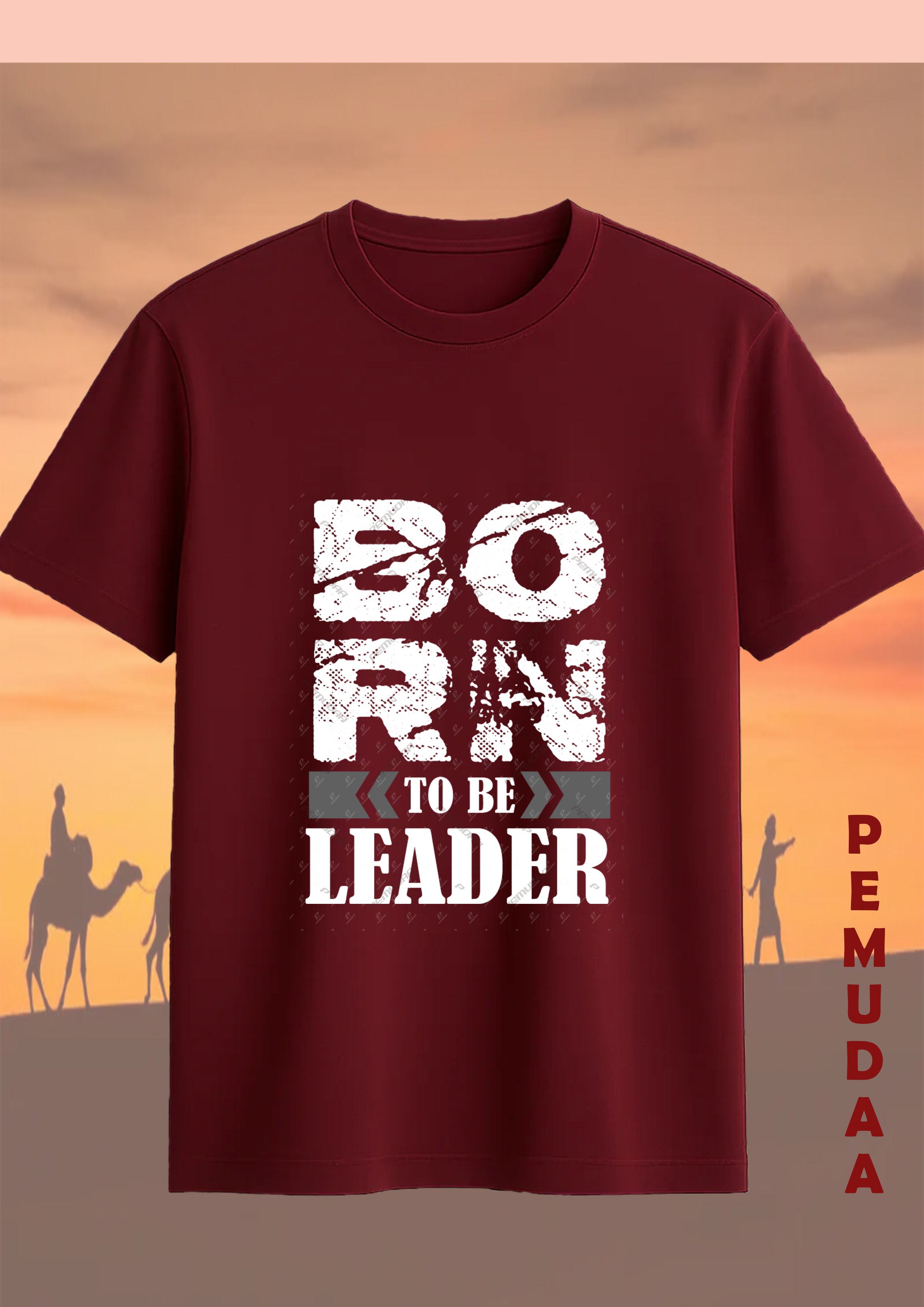 Born To Be Leader Printed cotton  T-Shirt
