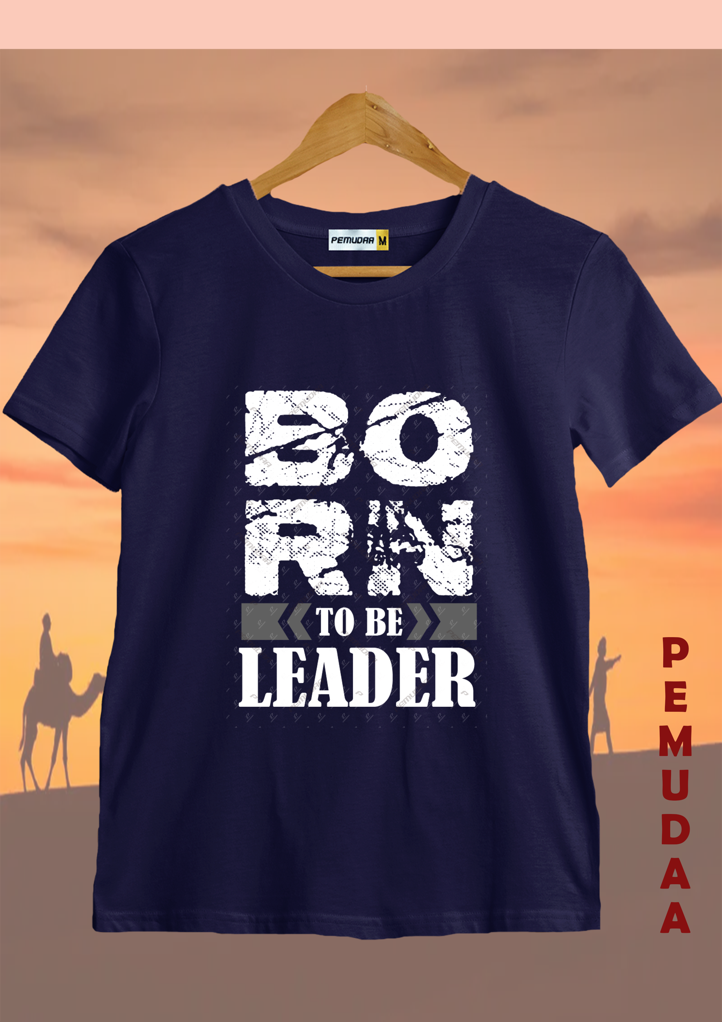 Born To Be Leader Printed cotton  T-Shirt