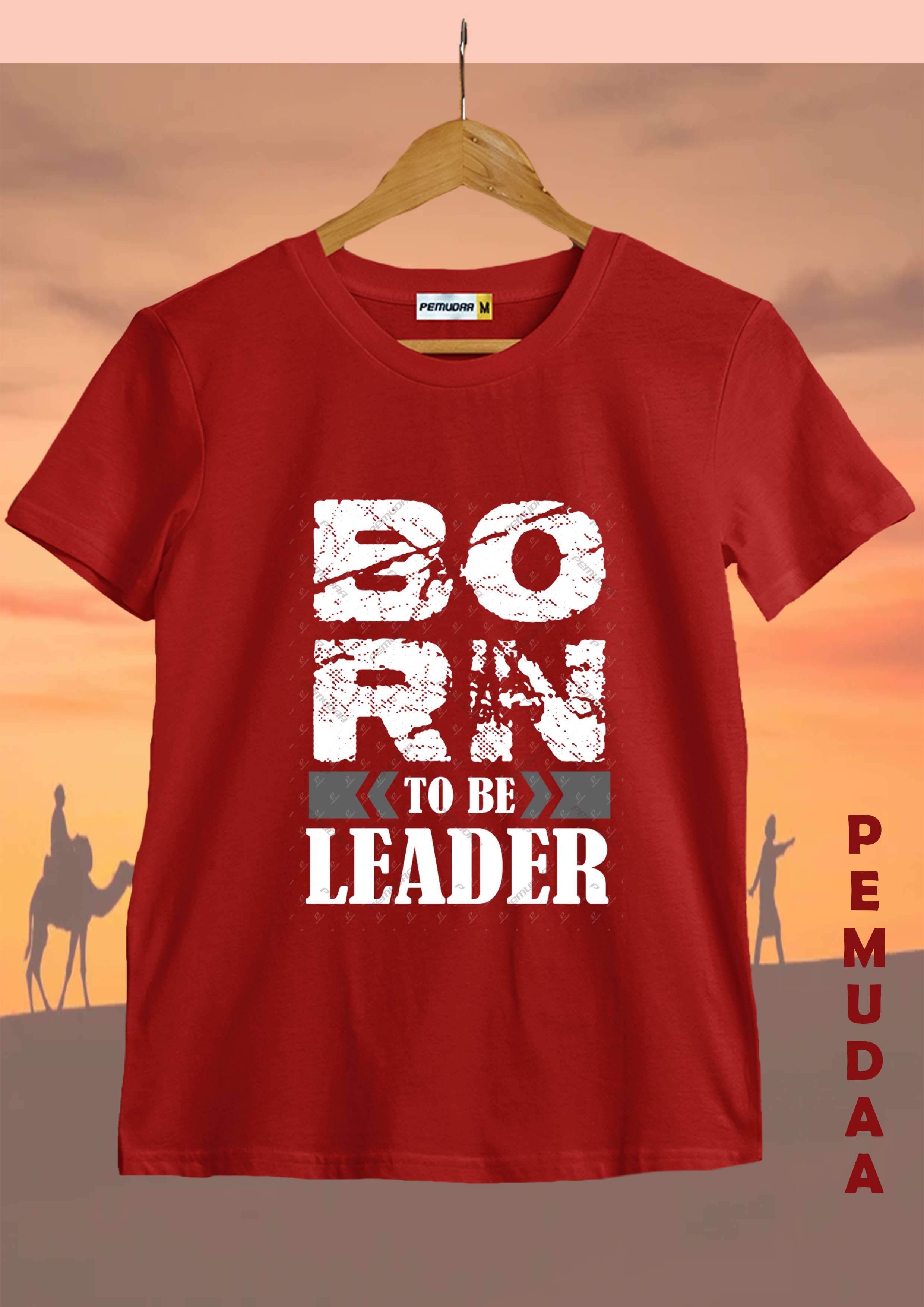 Born To Be Leader Printed cotton  T-Shirt
