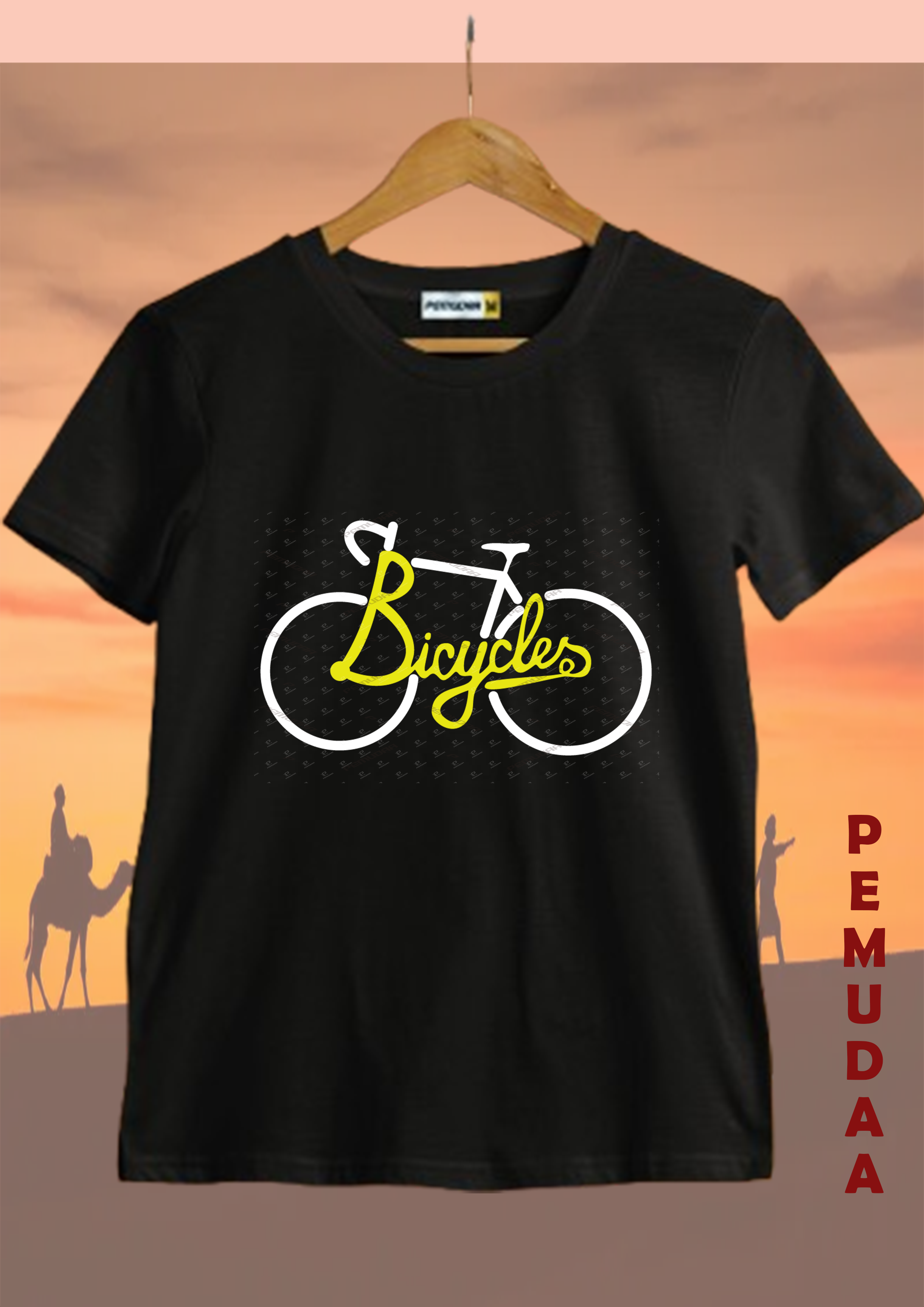 Bicycle Graphic Printed T-Shirt – Cycling Adventure Cotton Tee