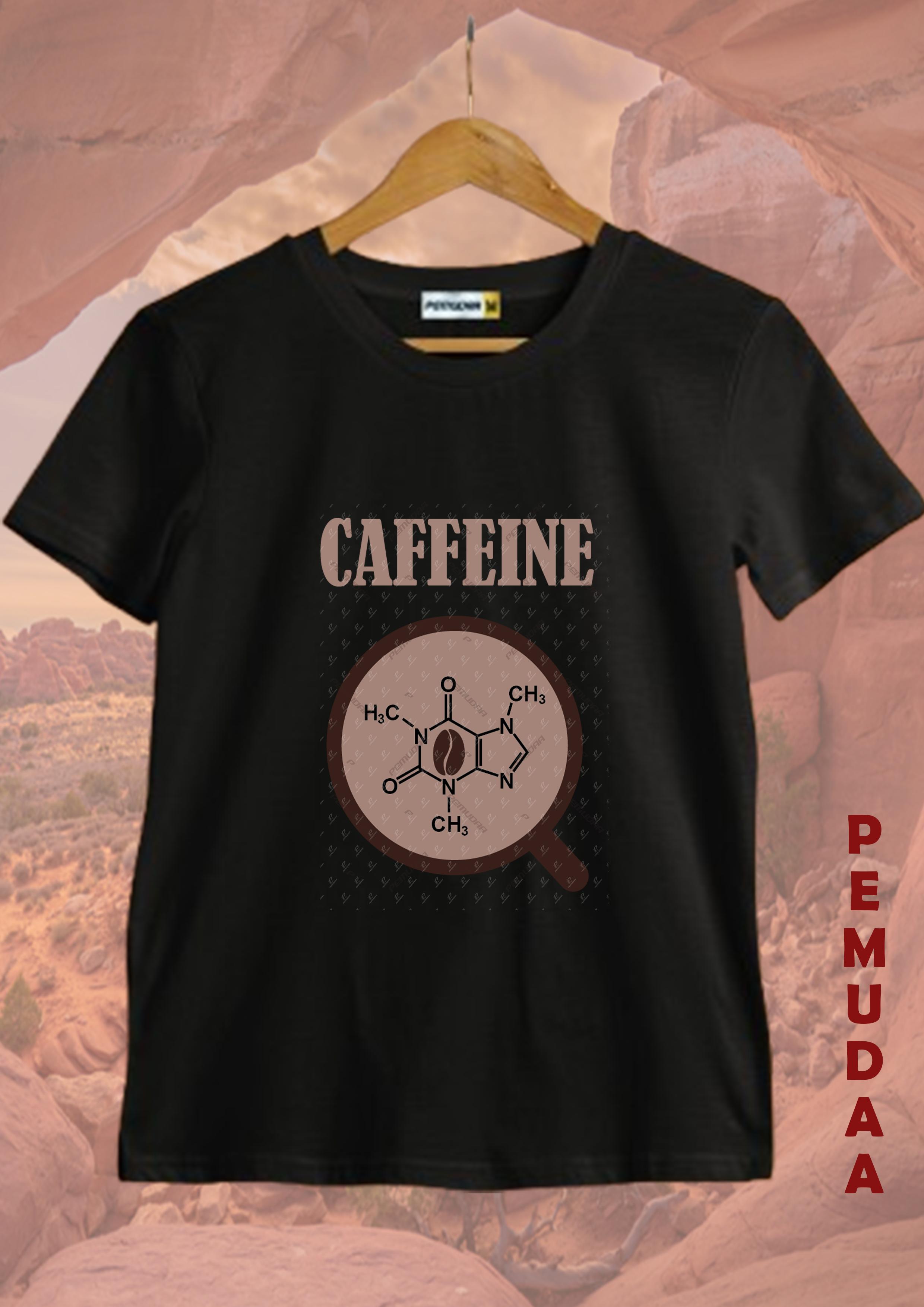 Caffeine Structure Printed T-Shirt – Science Graphic Cotton Tee