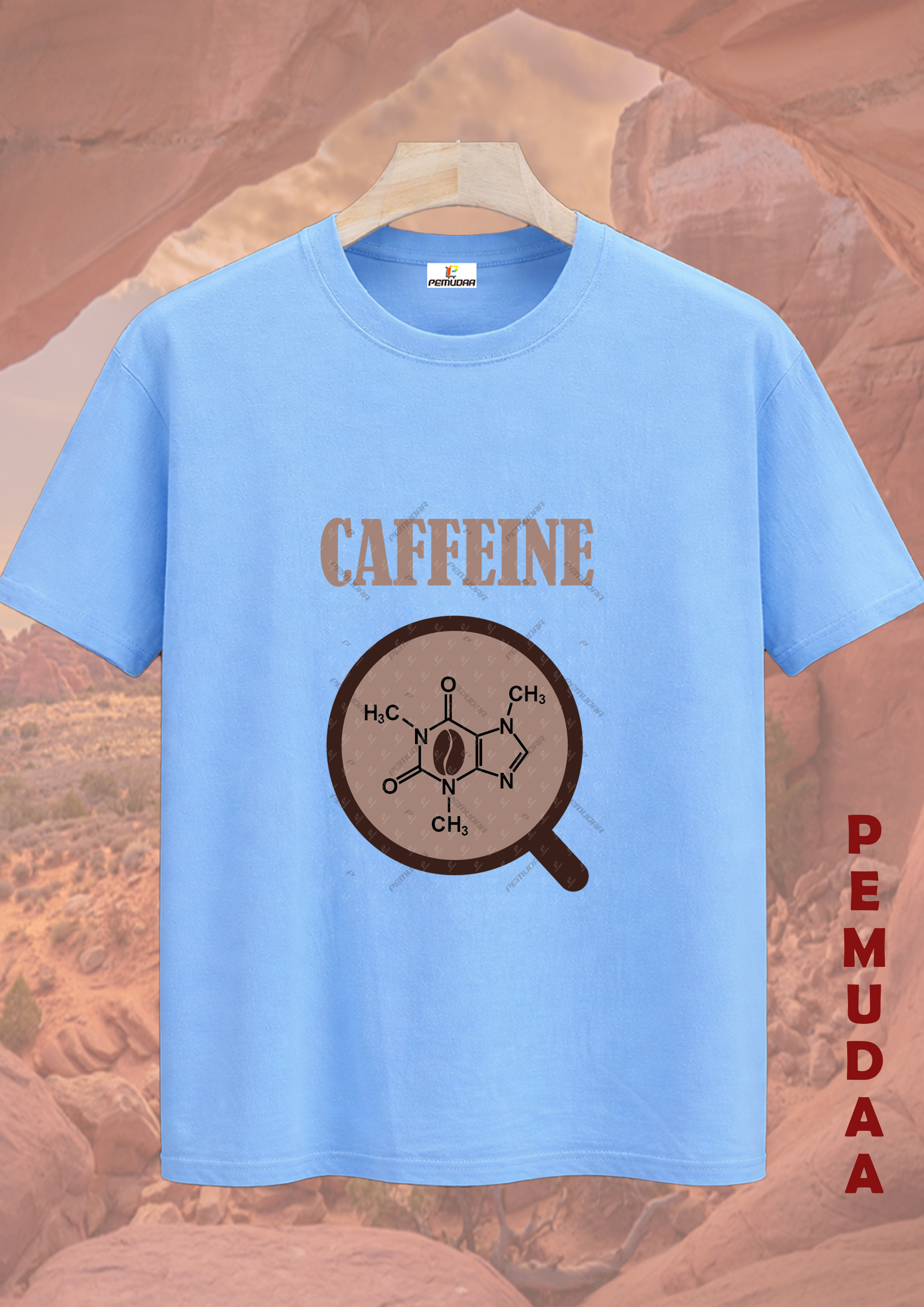 Caffeine Structure Printed T-Shirt – Science Graphic Cotton Tee