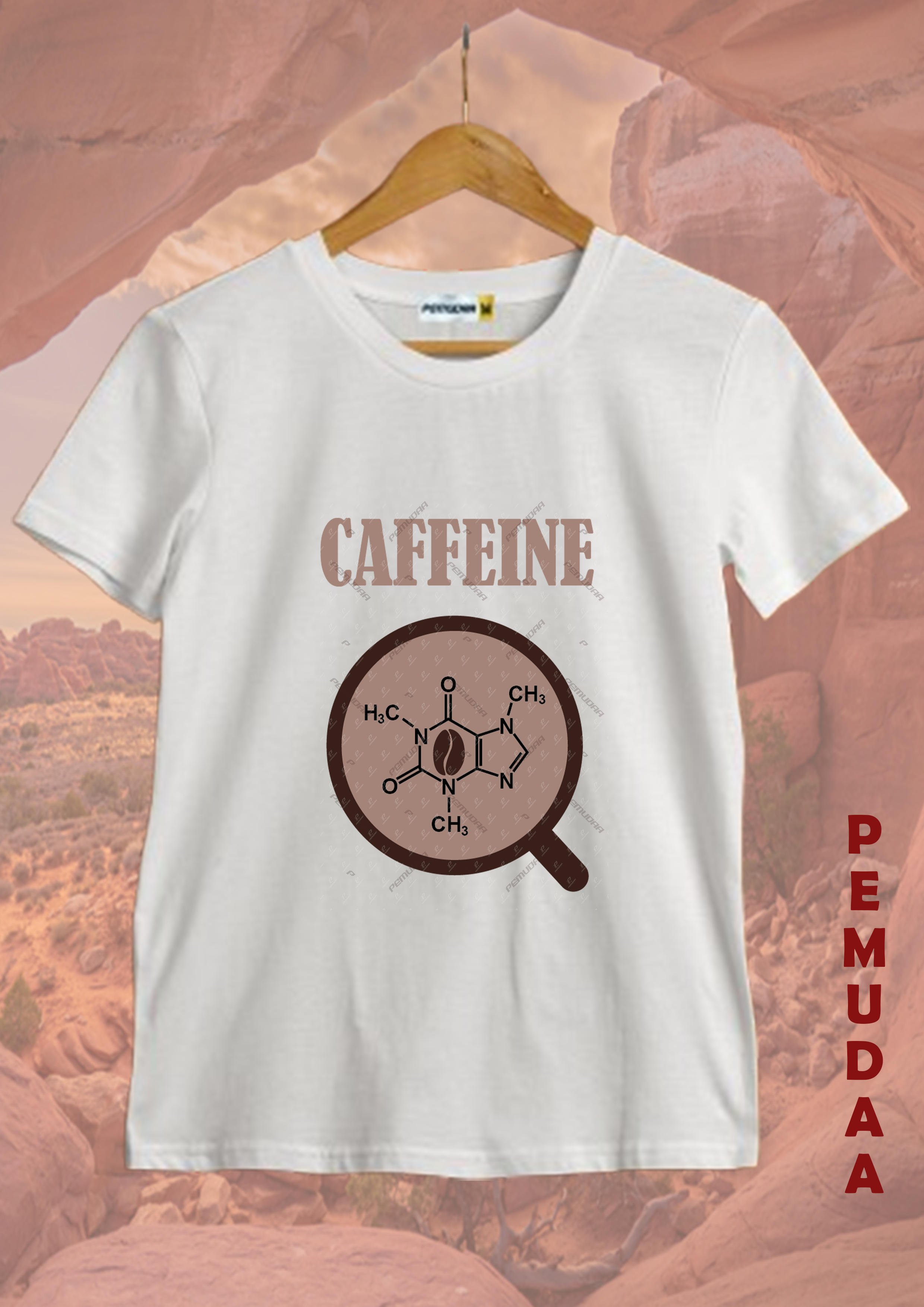 Caffeine Structure Printed T-Shirt – Science Graphic Cotton Tee