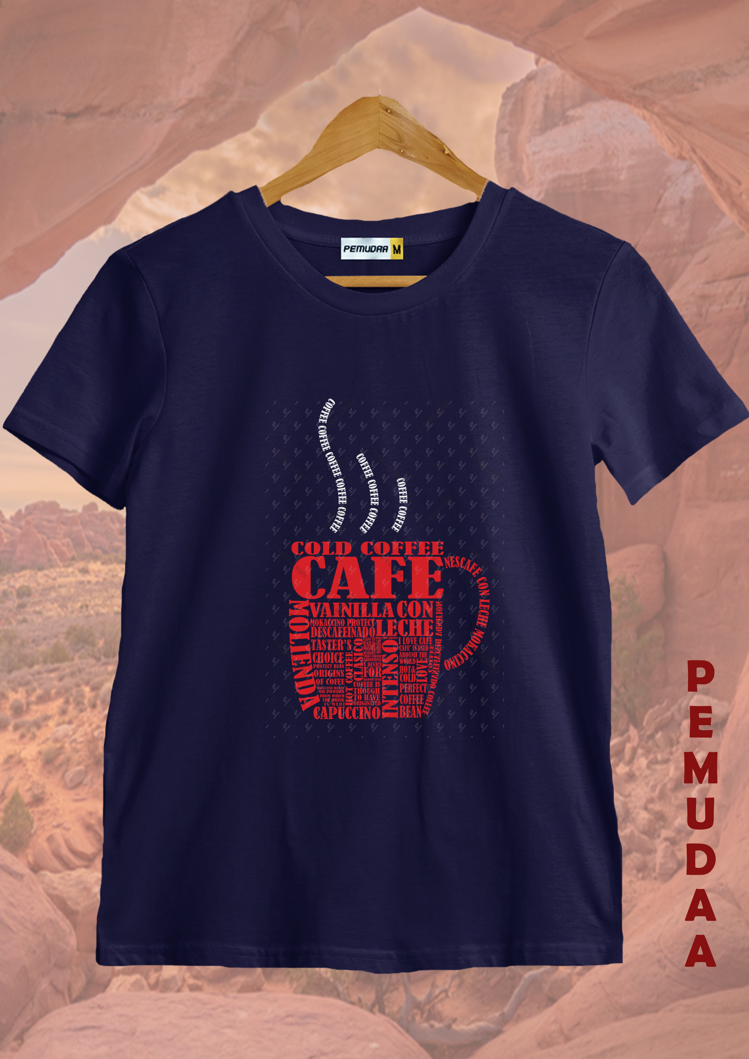 Coffee Mug Typography Cotton Round Neck Printed T Shirt