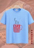 Coffee Mug Typography Cotton Round Neck Printed T Shirt