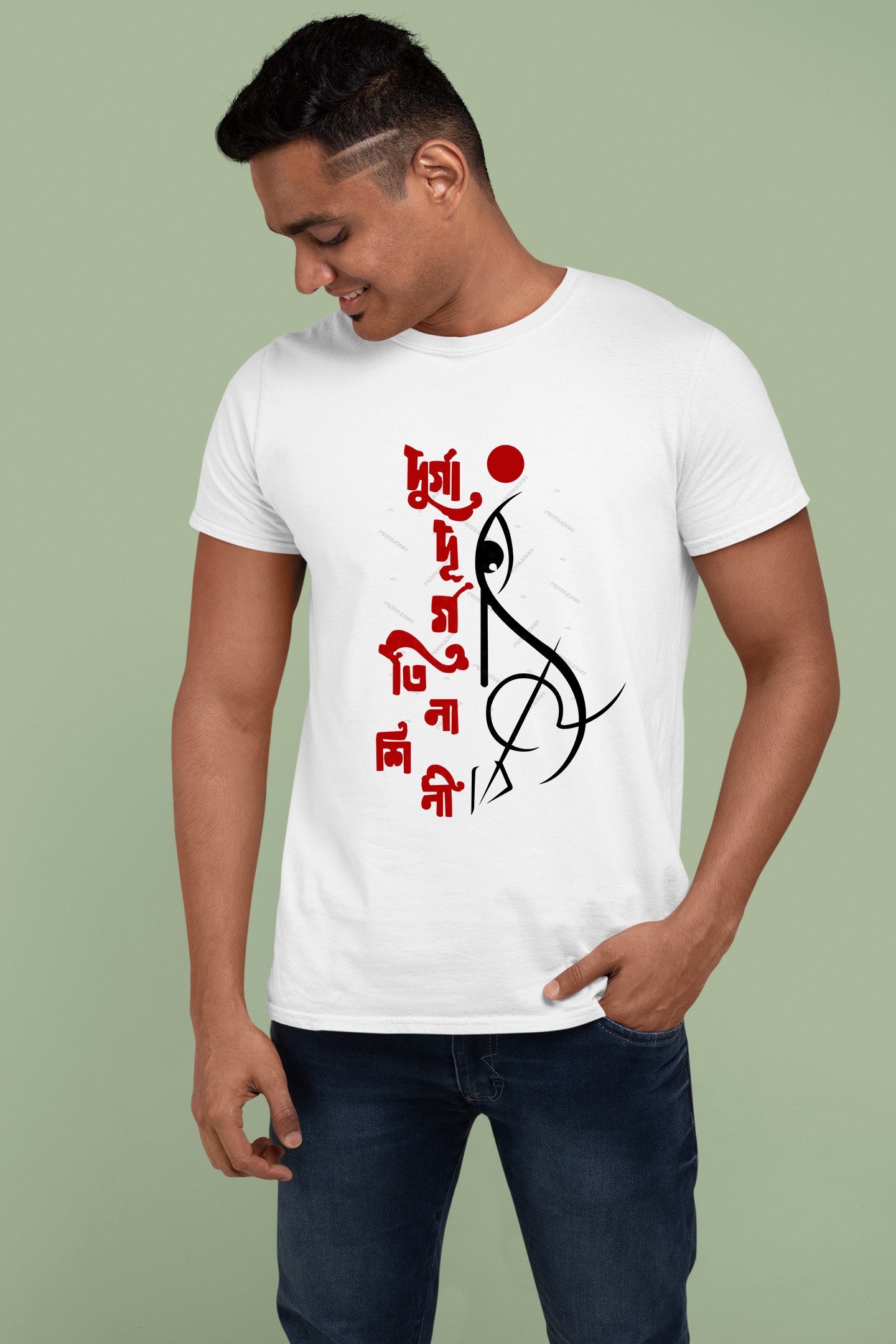Durga Durgati Nashini Typography T-Shirt