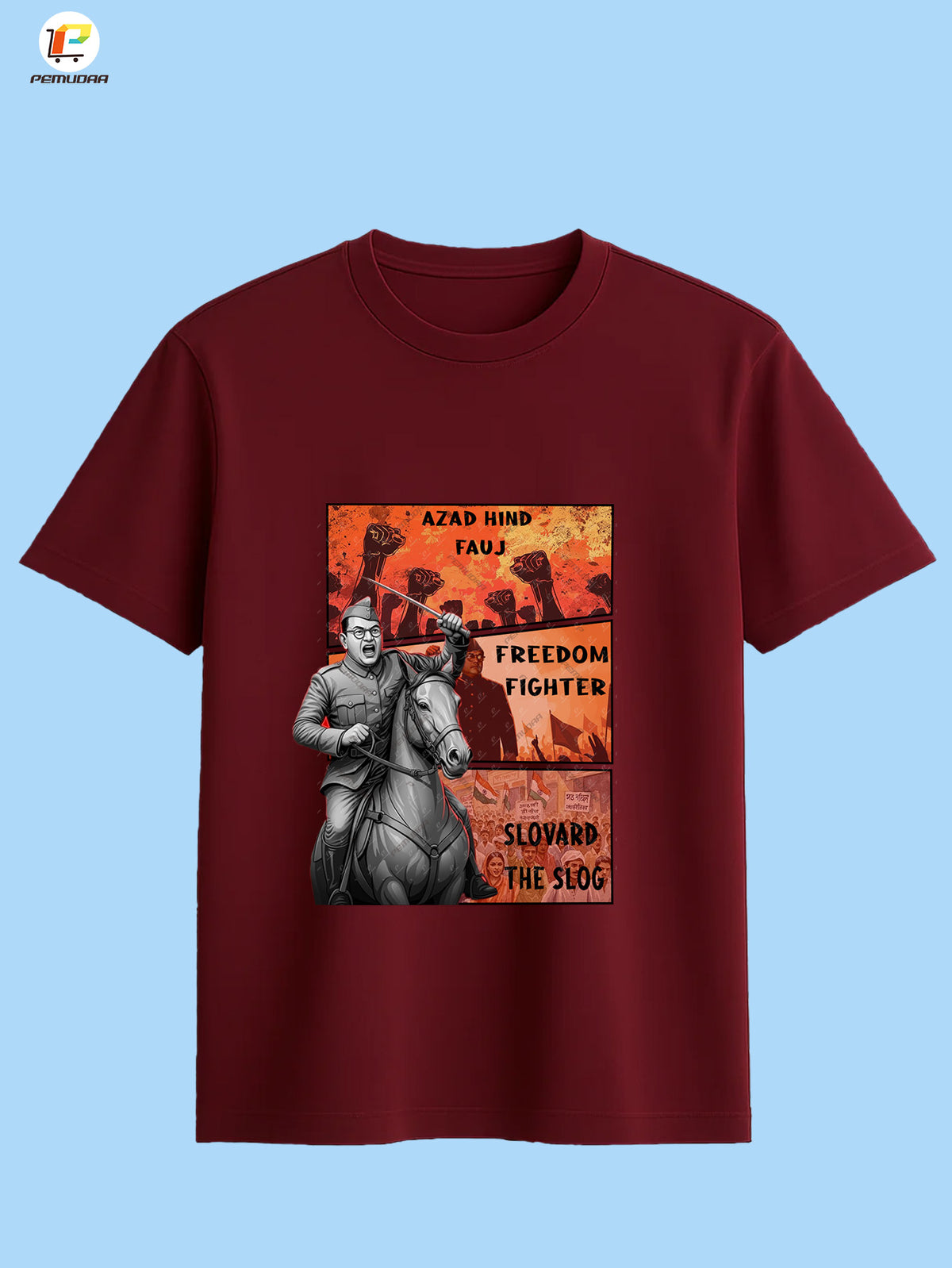 Freedom Netaji Subhas Chandra Bose Printed T shirt