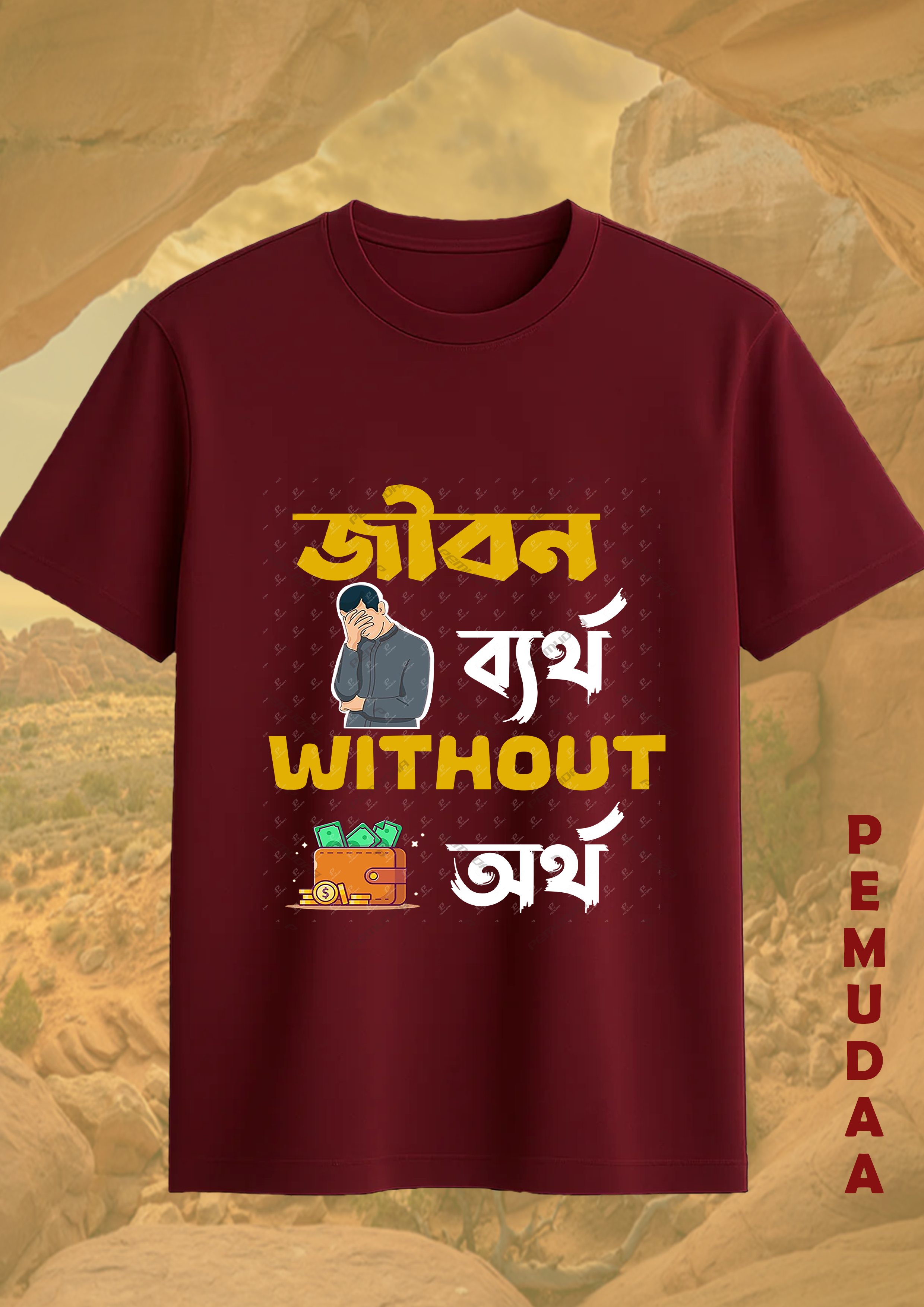 Jibon byartho without ortho Quircky Bengali Printed T shirt