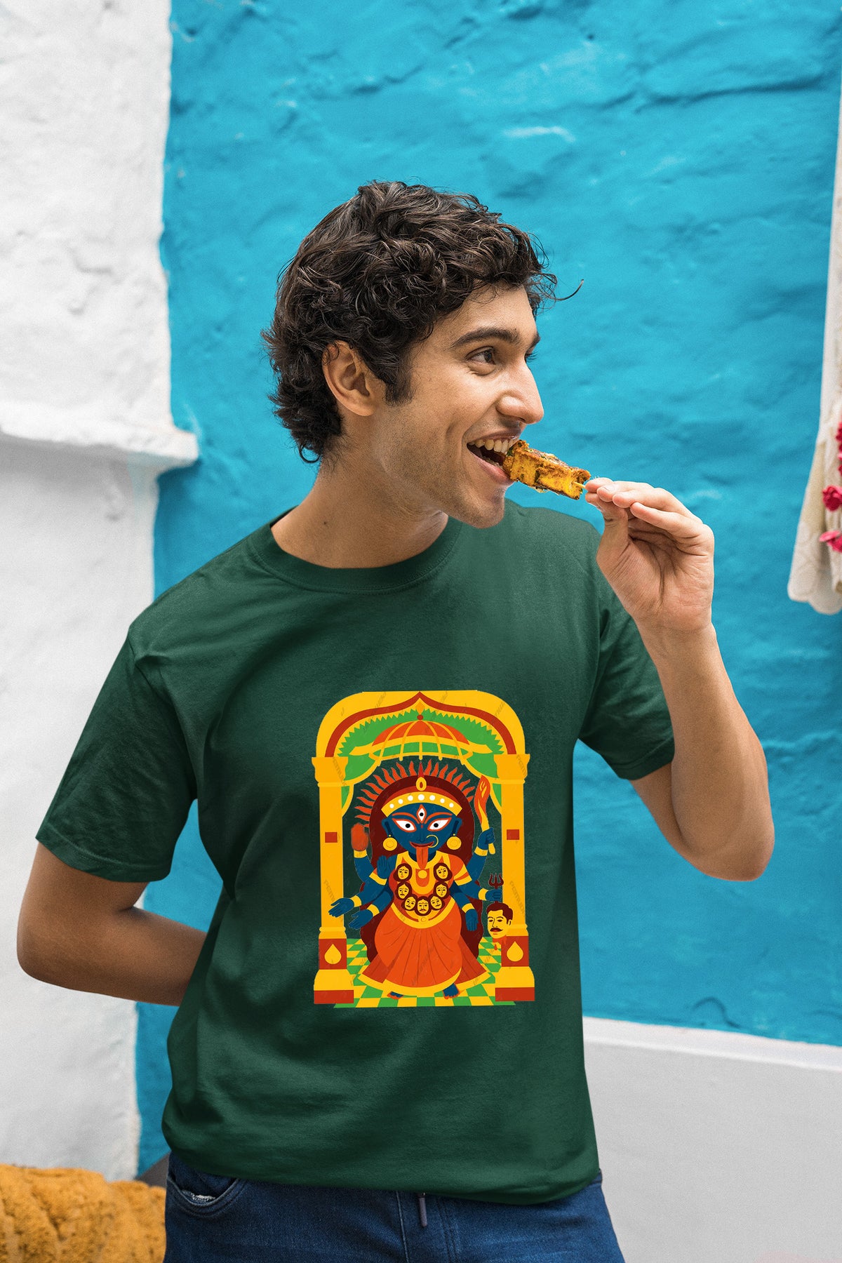 Adi Kali Ma Illustration half cotton T shirt