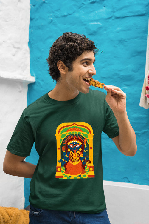 Adi Kali Ma Illustration half cotton T shirt