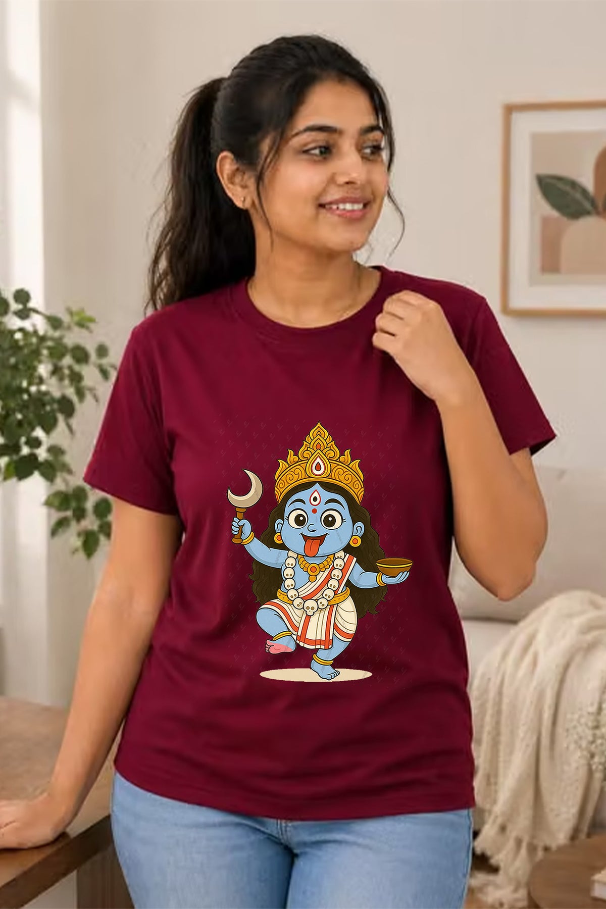 Cute Ma Kali half Cotton T shirt