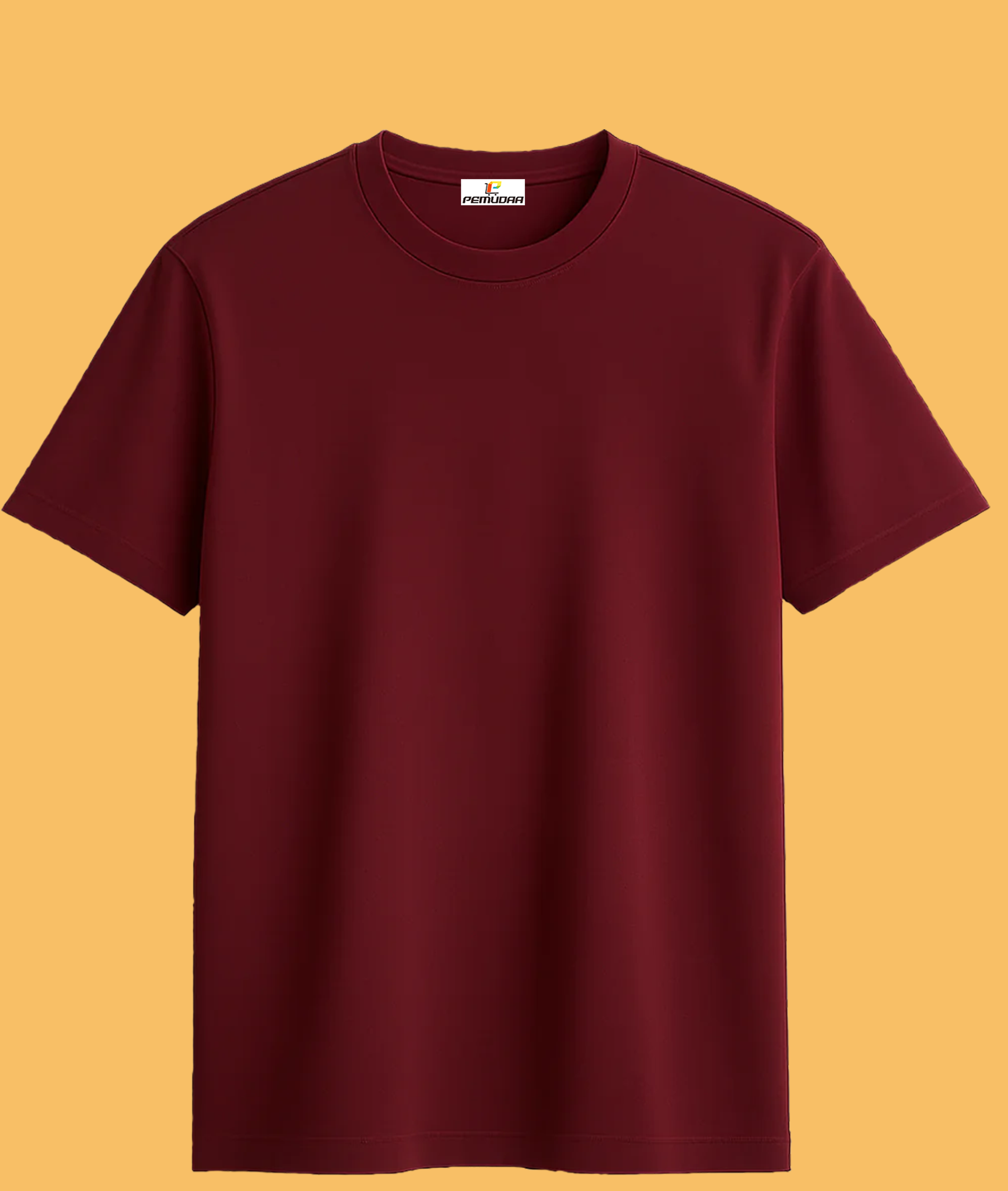 Maroon Plain Cotton Half Sleeve T-Shirt