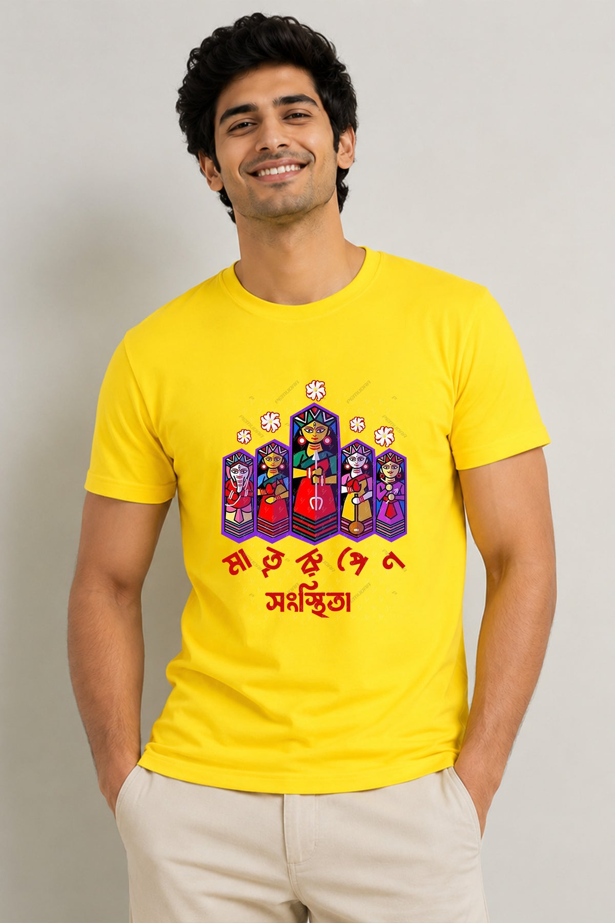 Matrirupena Maa Durga T-Shirt | Divine Mother Form Bengali Durga Puja Design