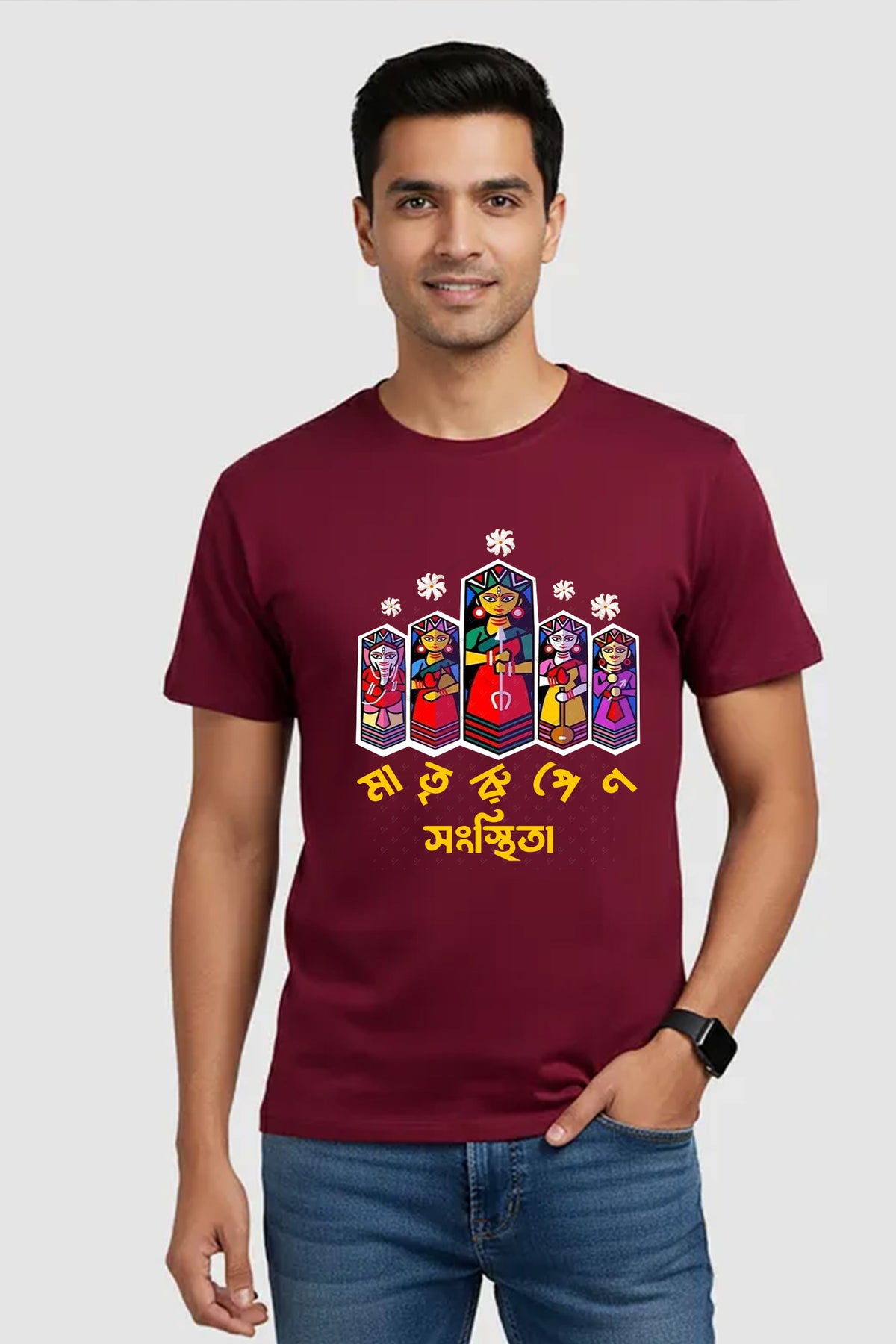 Matrirupena Maa Durga T-Shirt | Divine Mother Form Bengali Durga Puja Design