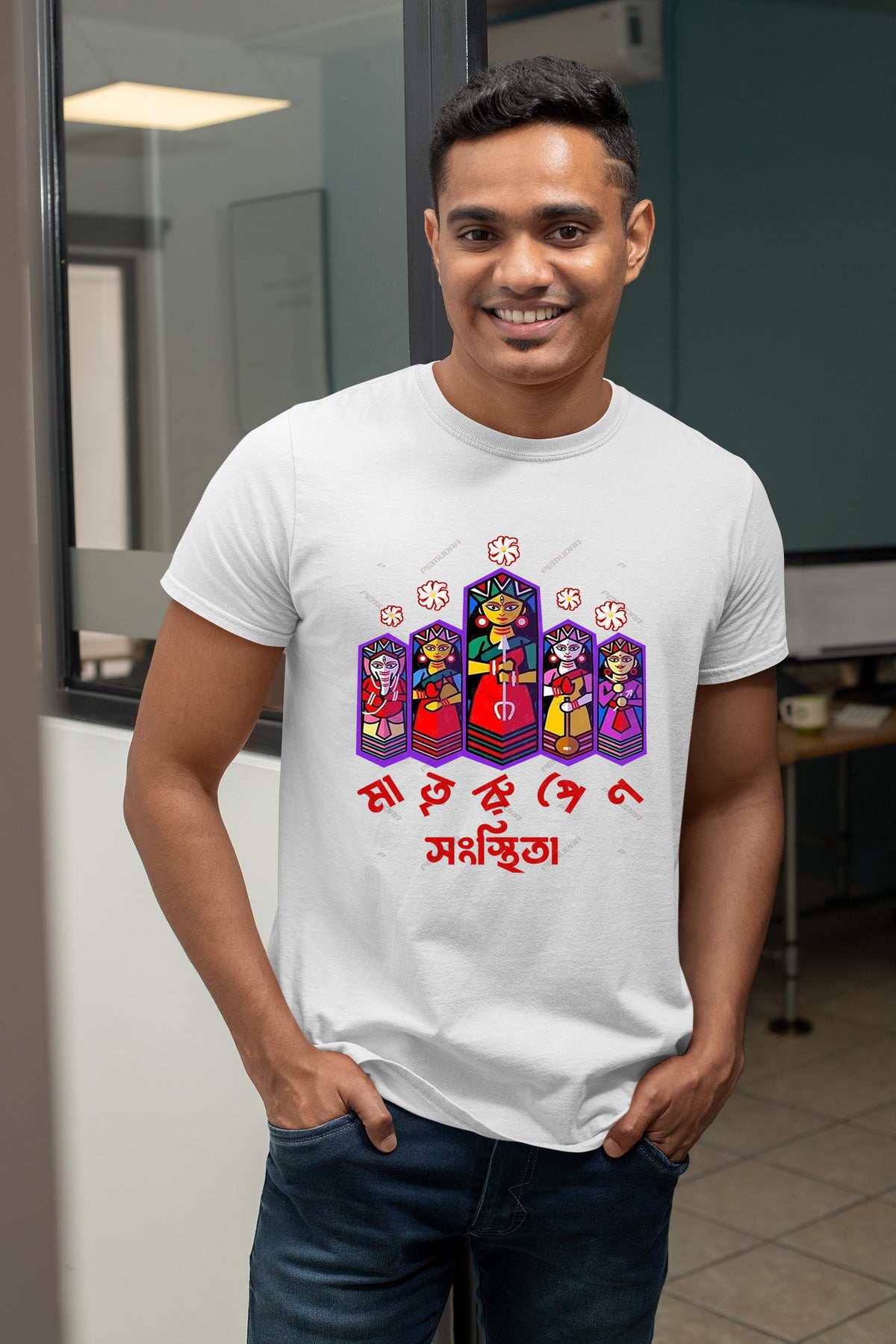 Matrirupena Maa Durga T-Shirt | Divine Mother Form Bengali Durga Puja Design