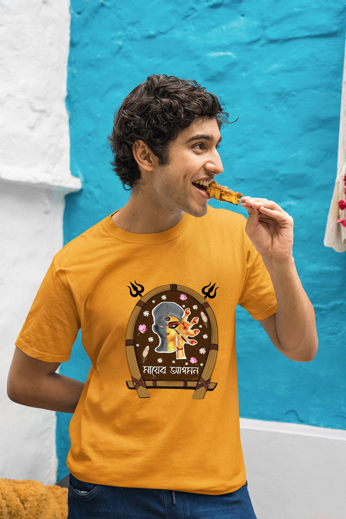Mayer agomon Durga pojo special Cotton T shirt