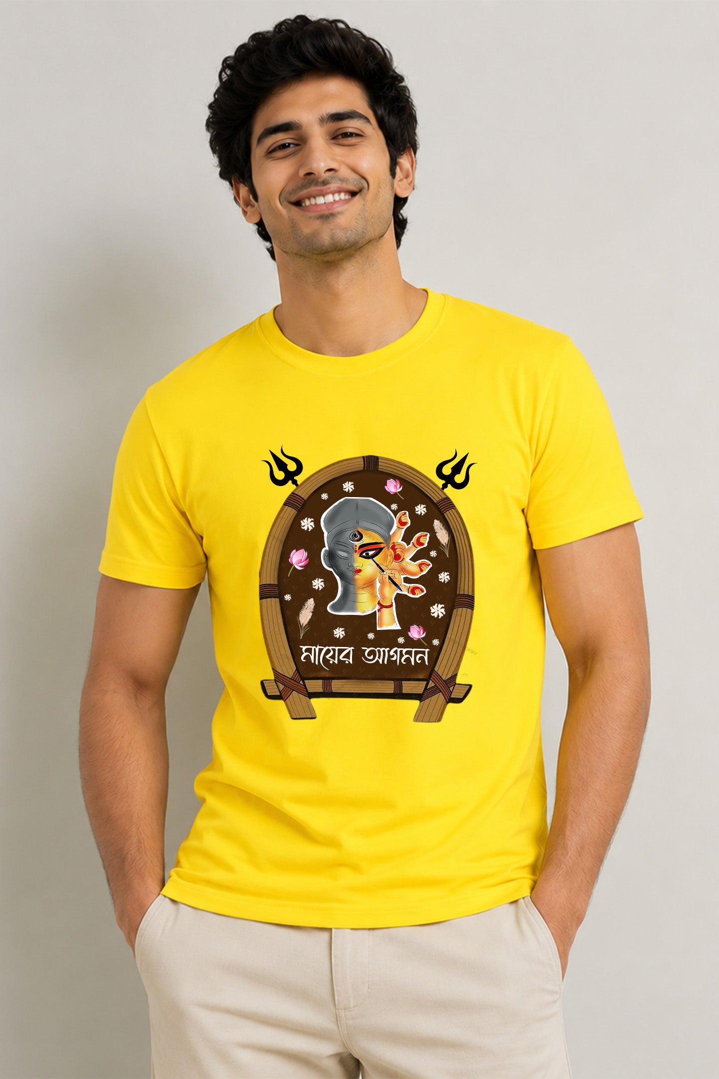 Mayer agomon Durga pojo special Cotton T shirt