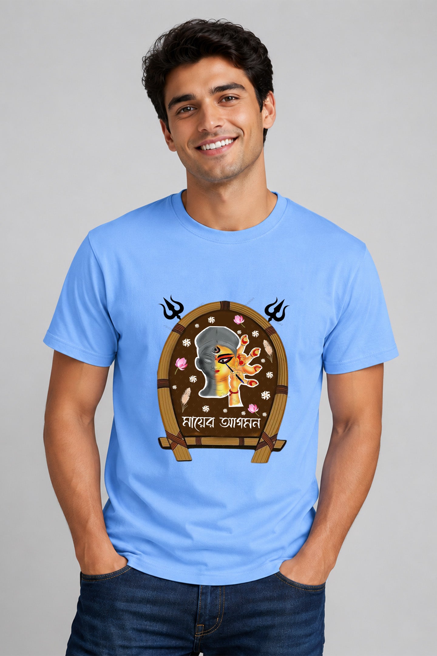 Mayer agomon Durga pojo special Cotton T shirt