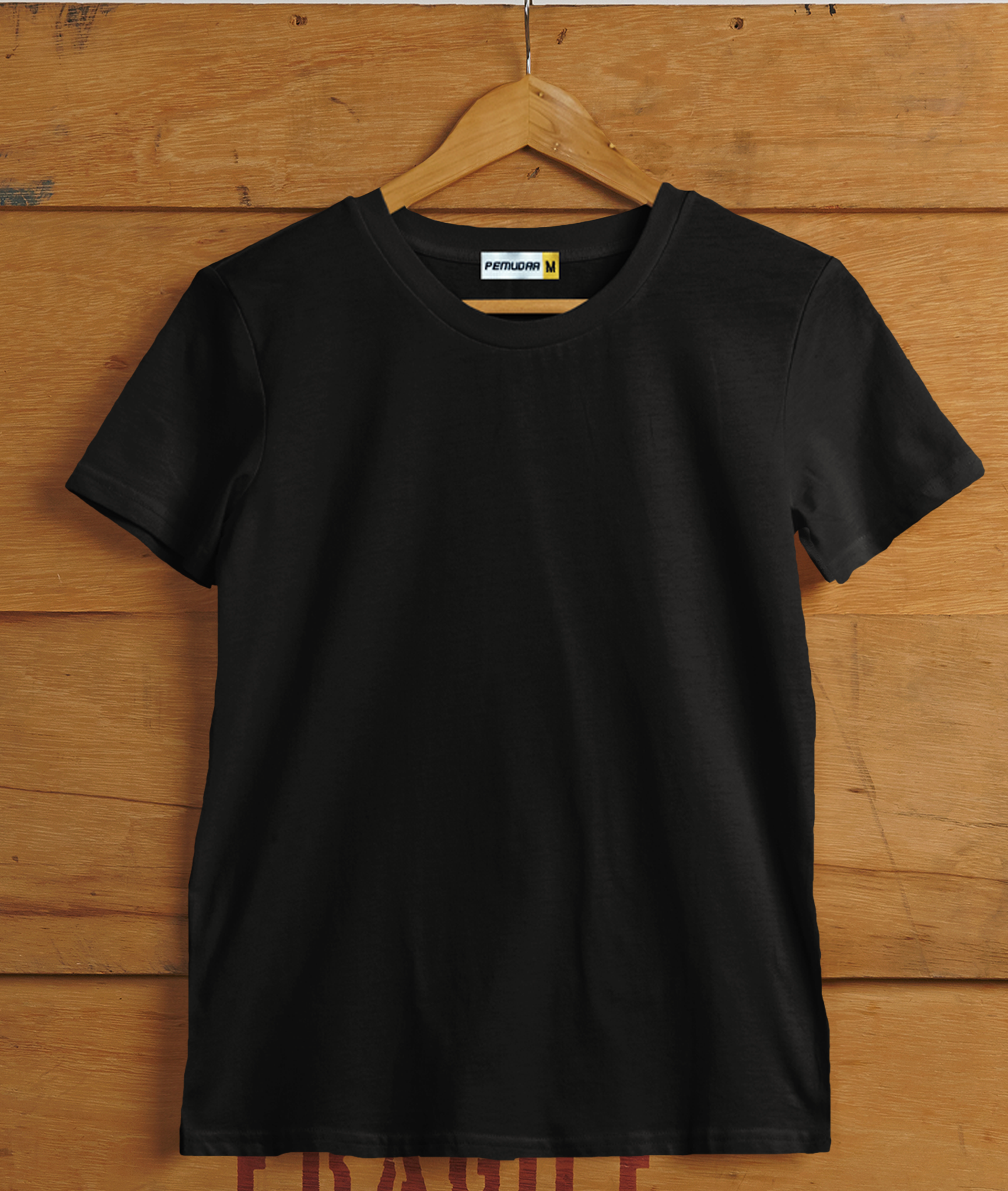 Plain Black Cotton  Half SleeveT shirt