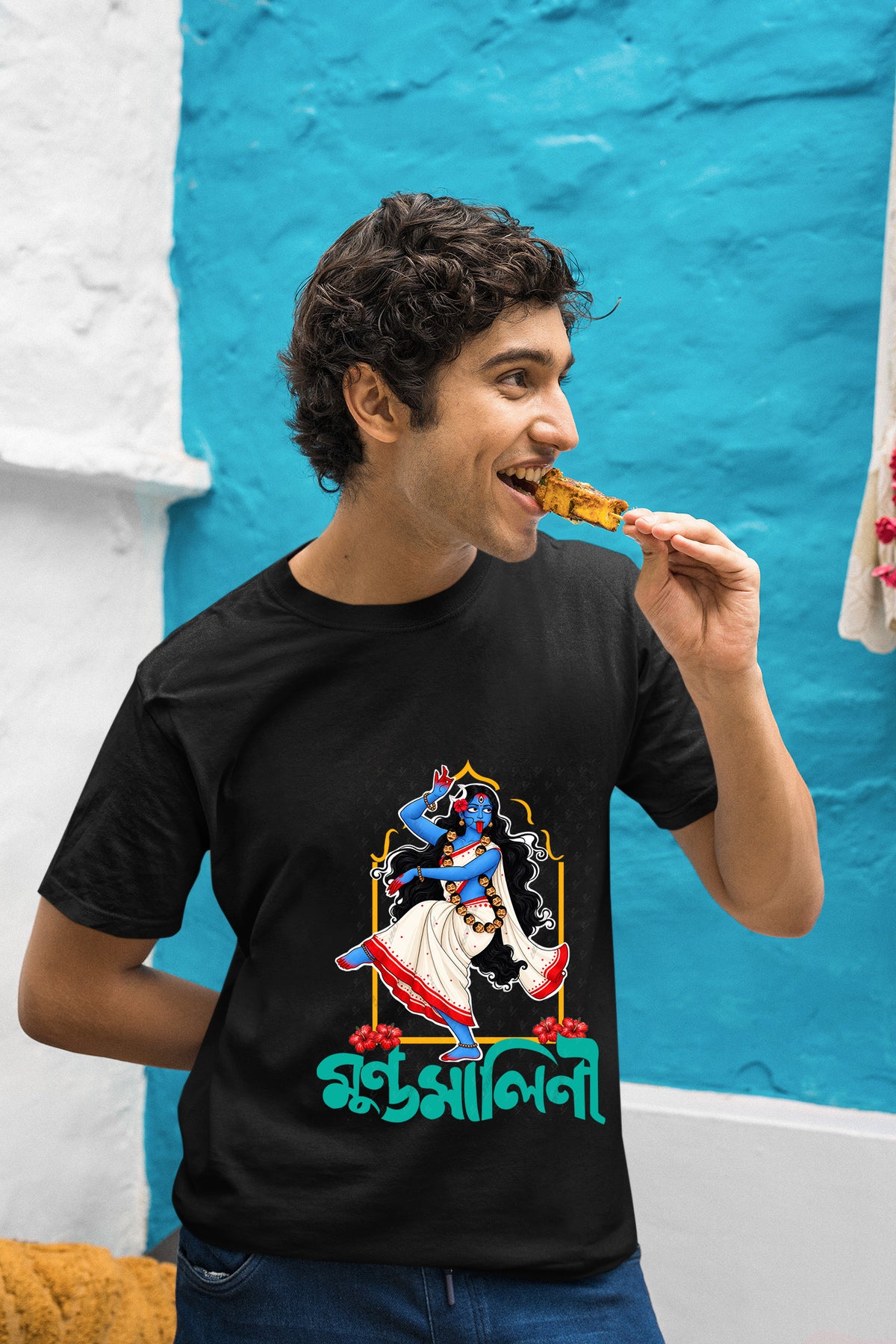 Mundamalini Kali Puja Half Cotton T Shirt