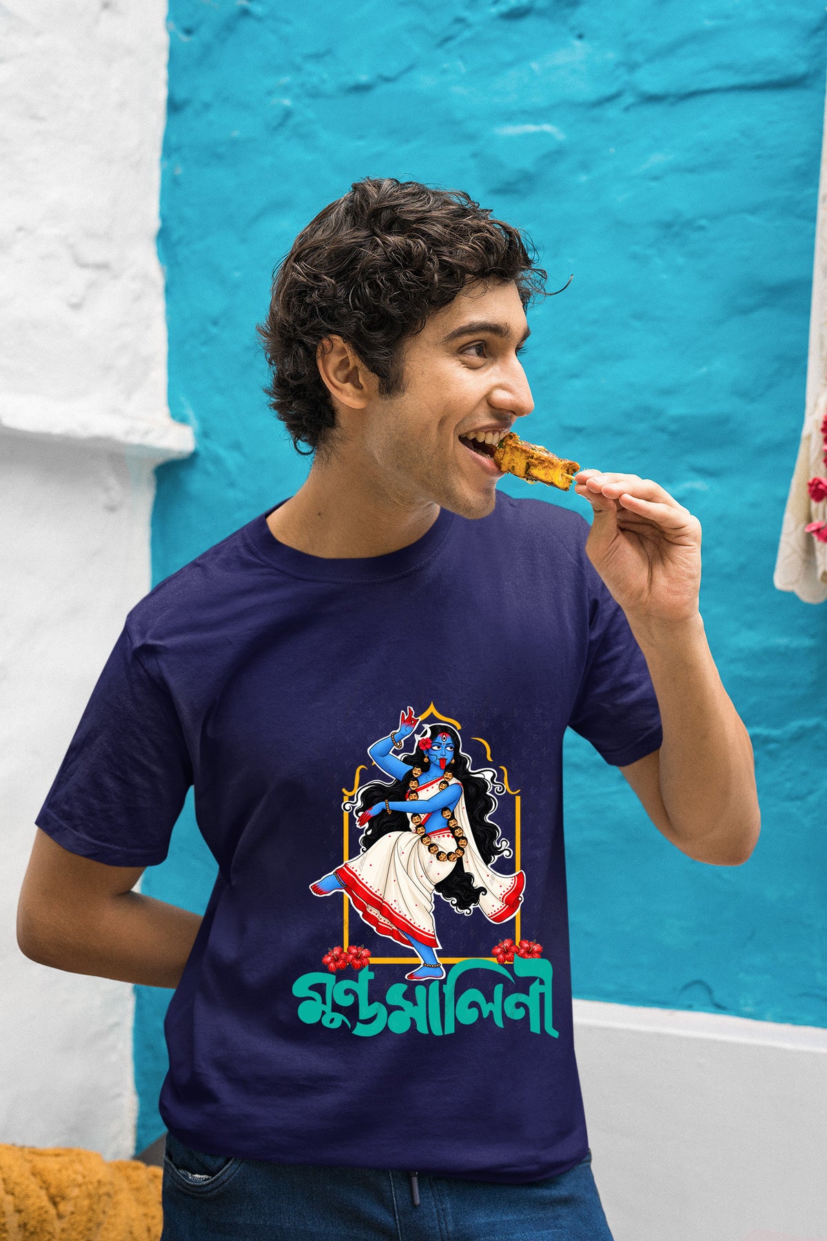 Mundamalini Kali Puja Half Cotton T Shirt