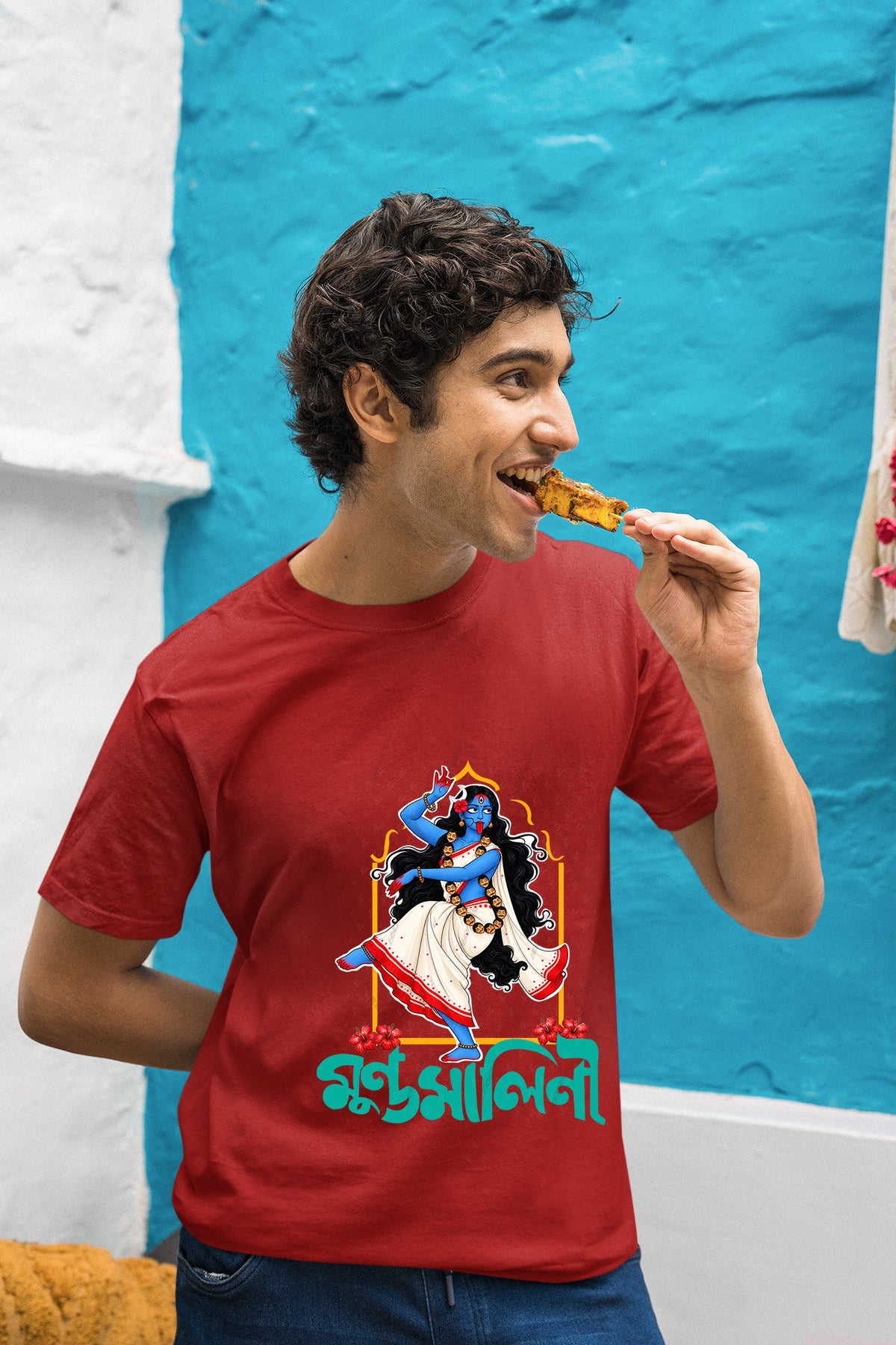 Mundamalini Kali Puja Half Cotton T Shirt