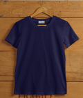 Navy Blue Plain Half sleeve cotton T-Shirt