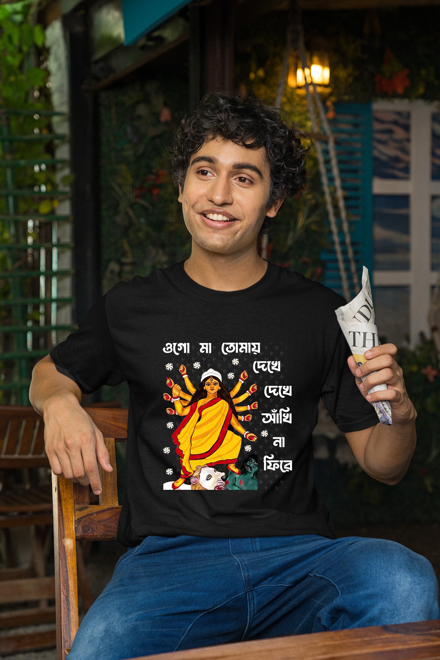 Ogo Maa Tomay Dekhe Akhi Na Phere Durga Puja Bengali T-Shirt