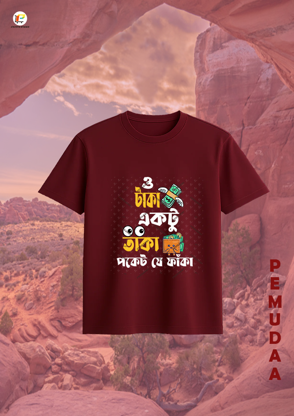 O taka ektu taka Pocket je faka Bengali quircky Printed T shirt