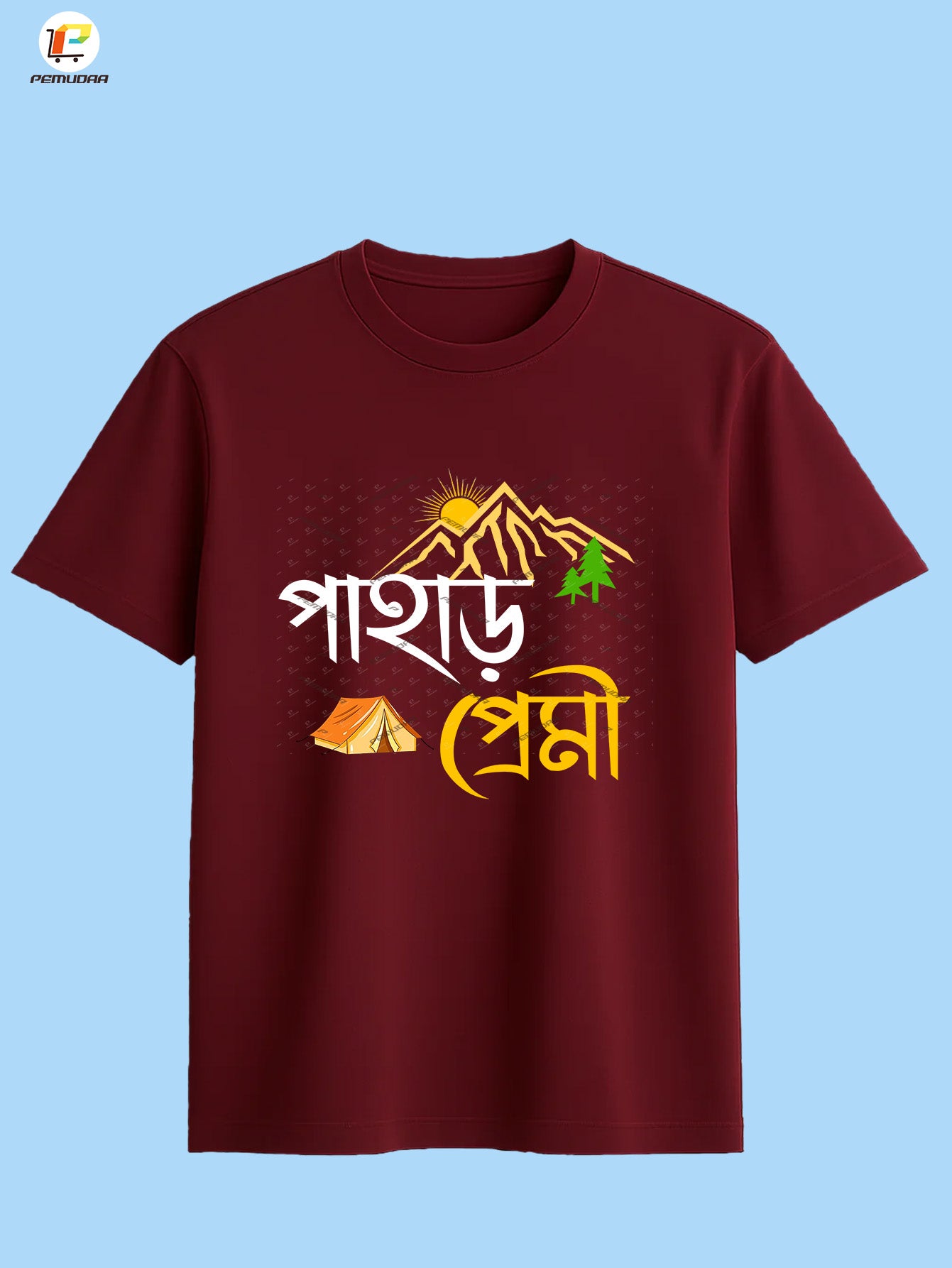 Pahar Premi Travel Printed T-Shirt – Bengali Mountain Lover Tee