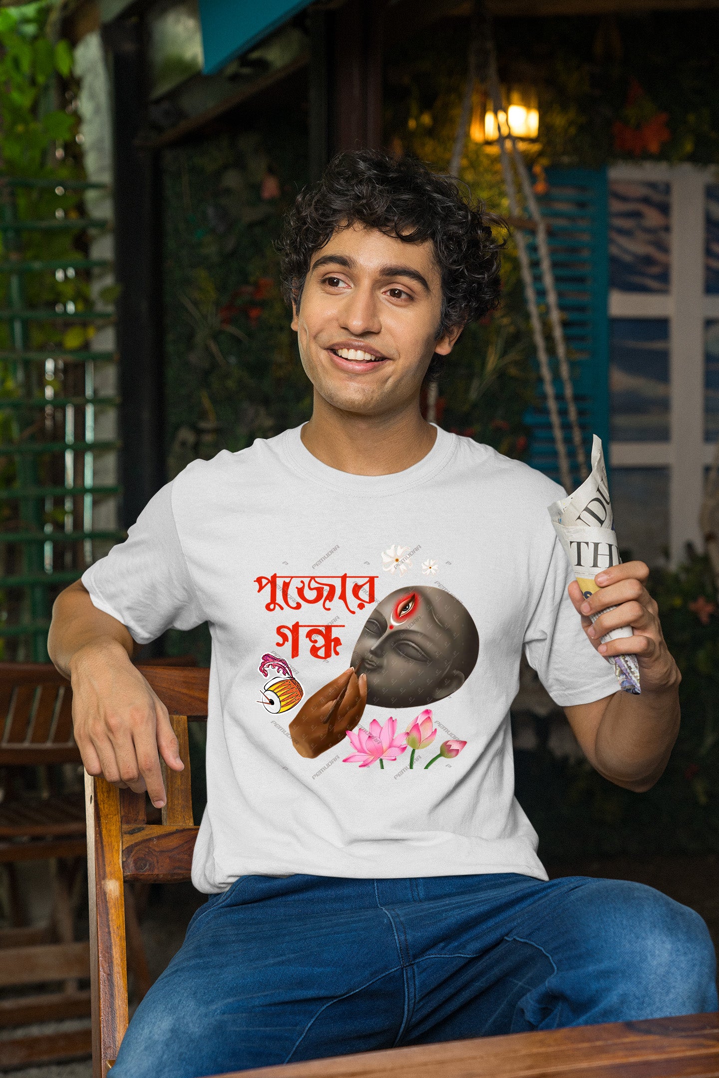 Pujor Gondho Durga Puja T-Shirt -Pujo Special Design