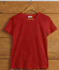 Cherry Red Plain Cotton T shirt