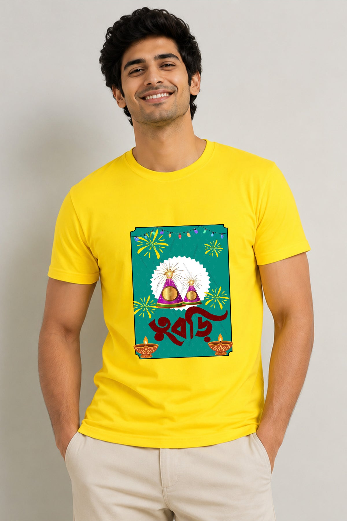 Tubri diwali half sleeve cotton T shirt