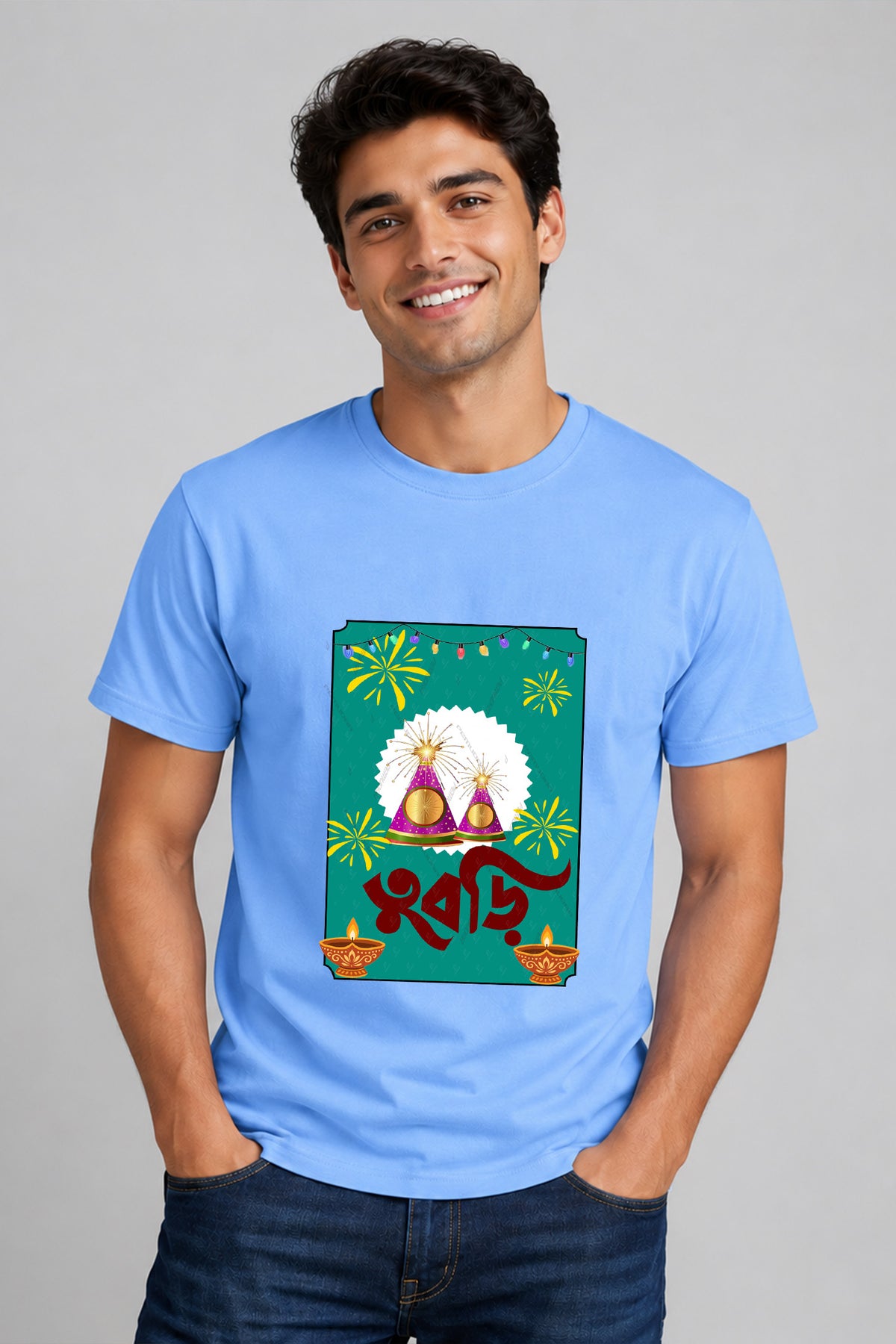 Tubri diwali half sleeve cotton T shirt