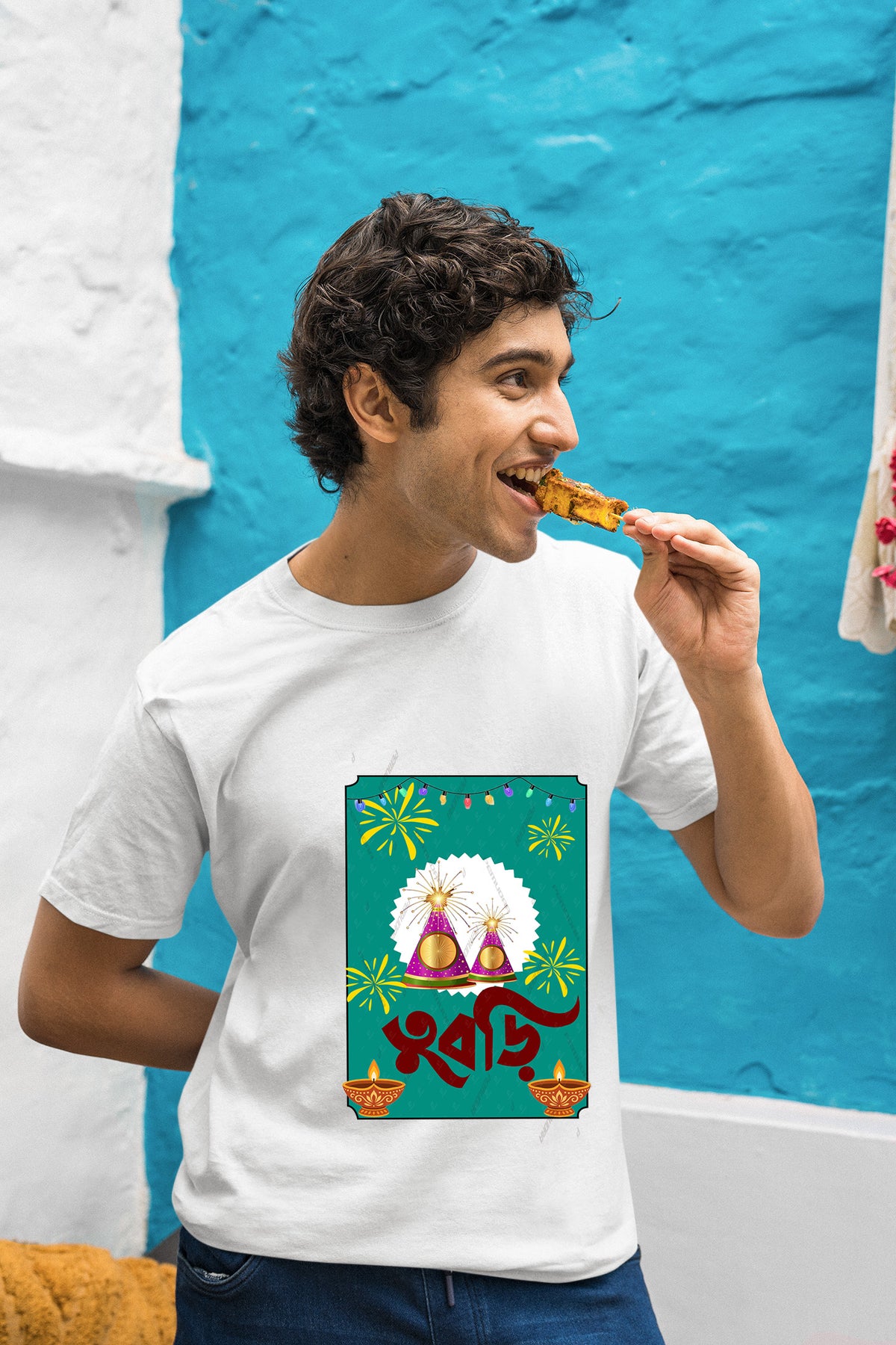 Tubri diwali half sleeve cotton T shirt