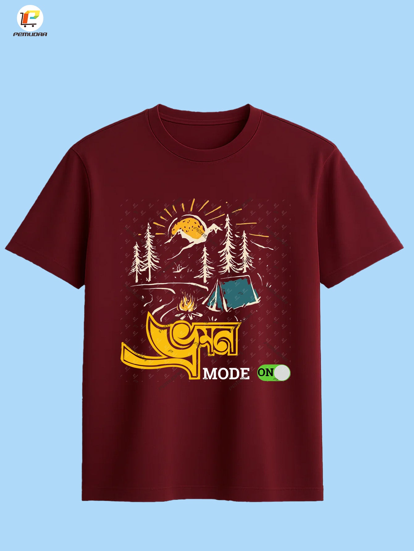 Vromon Mode On Printed Bengali Travel T-Shirt